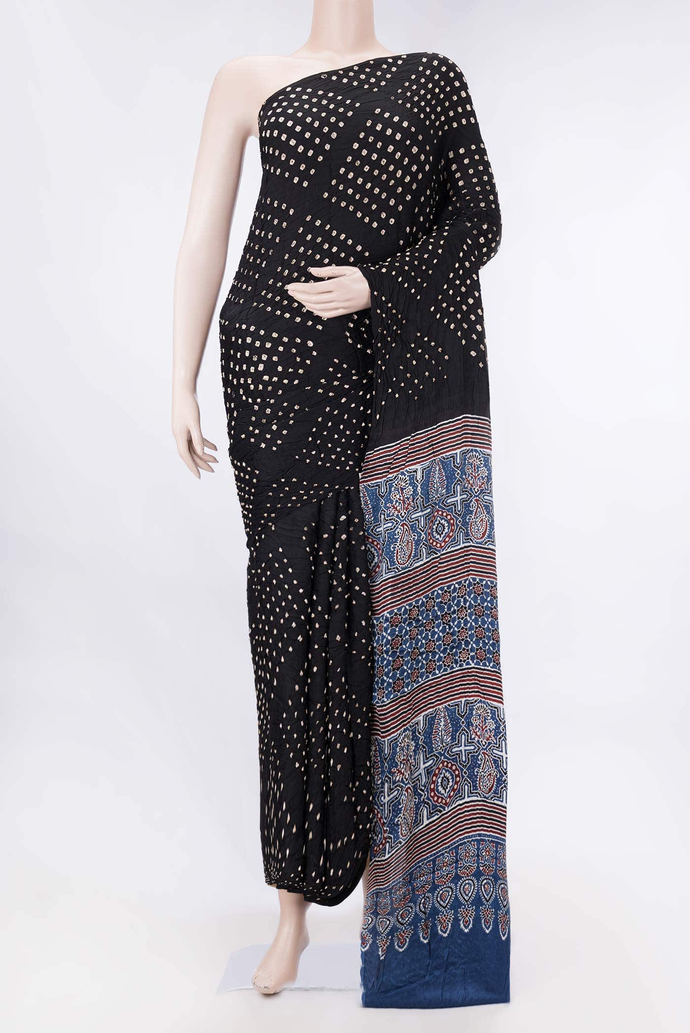 Black Dual Tone Satin Silk Saree