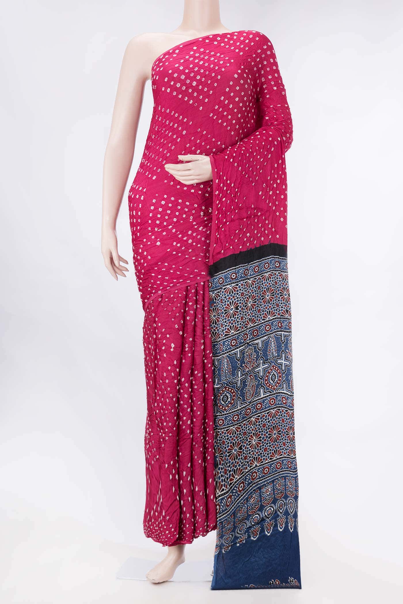 Pink Dual Tone Satin Silk Saree