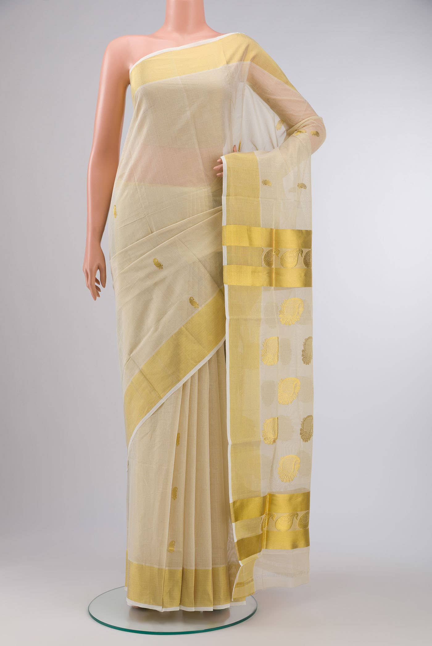 Gold Kerala Cotton Saree