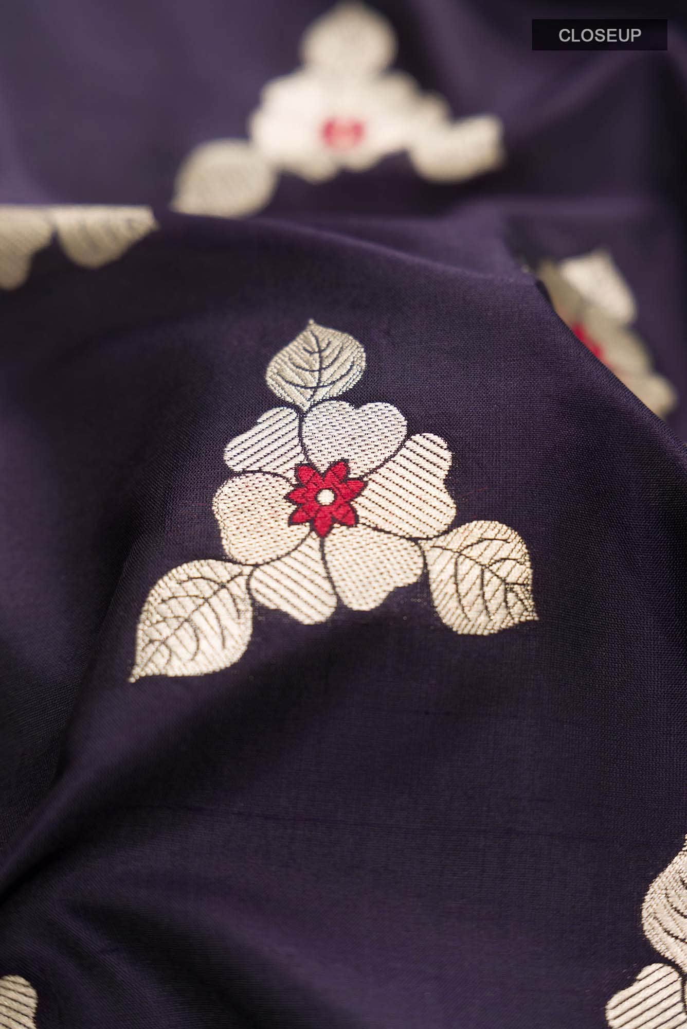 Navy Blue Banarasi Silk Saree