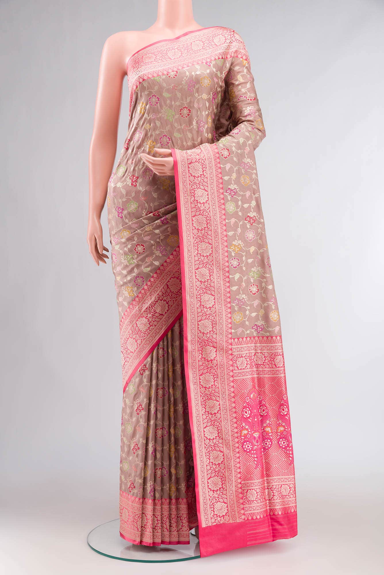 Brown Banarasi Silk Saree