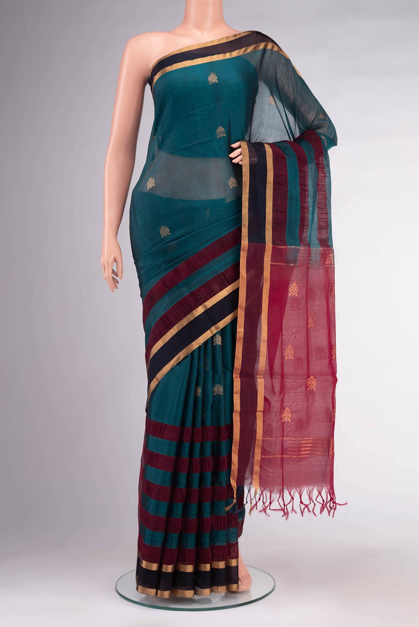 Blue Silk Cotton Saree