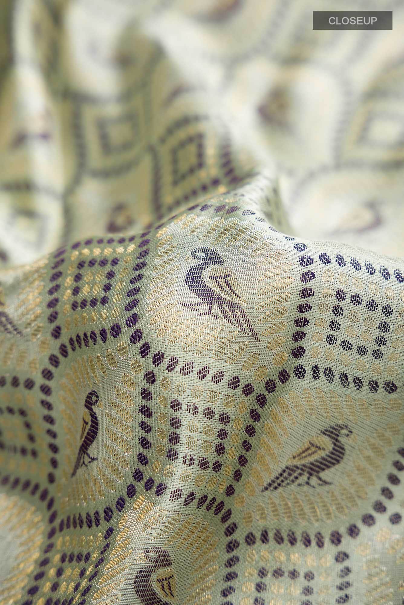 Sage Green Kanchipuram Silk Saree