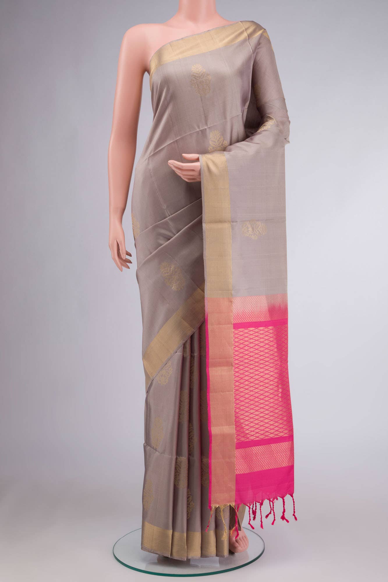 Dark Beige Soft Silk Saree
