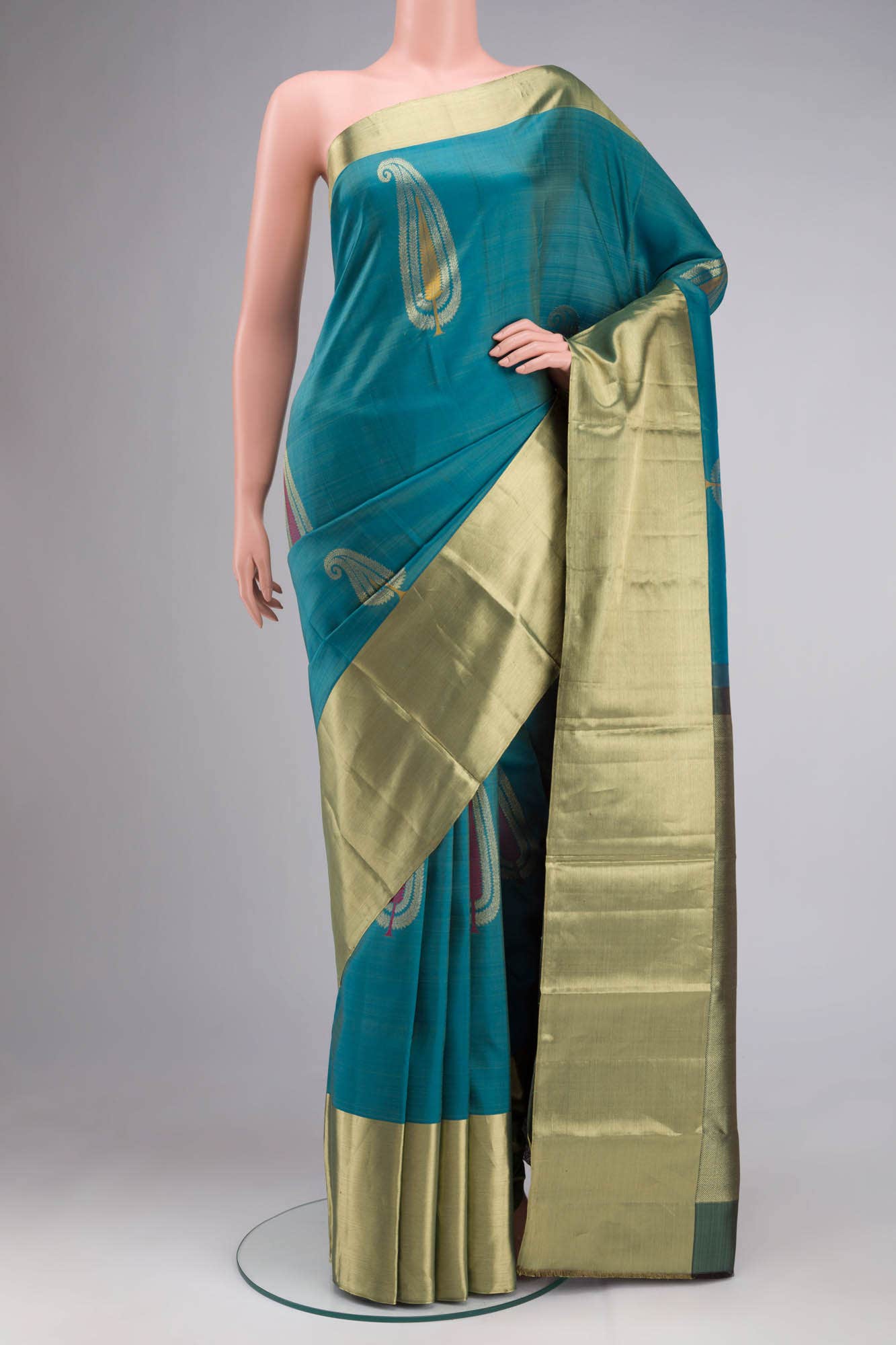 Blue Kanchipuram Silk Saree