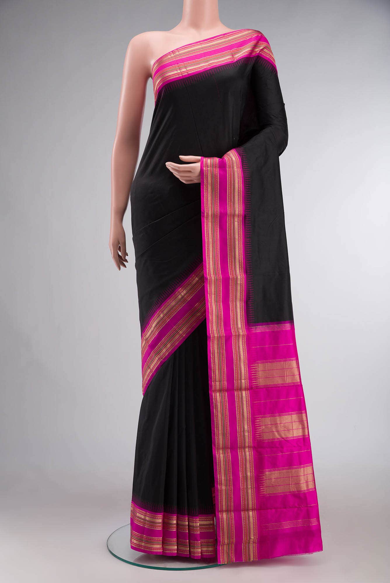 Black Bangalore Silk Saree