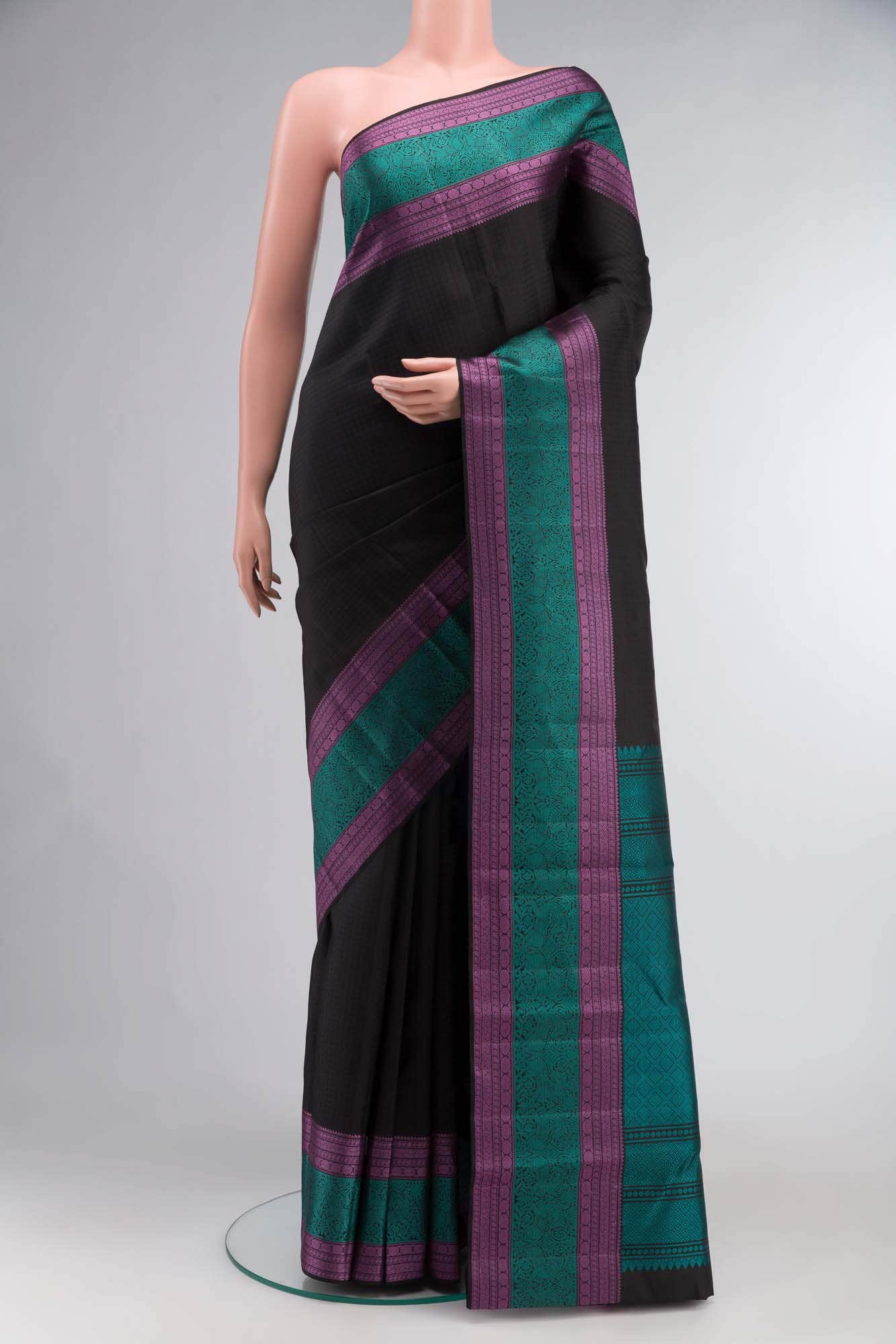Black Kanchipuram Silk Saree