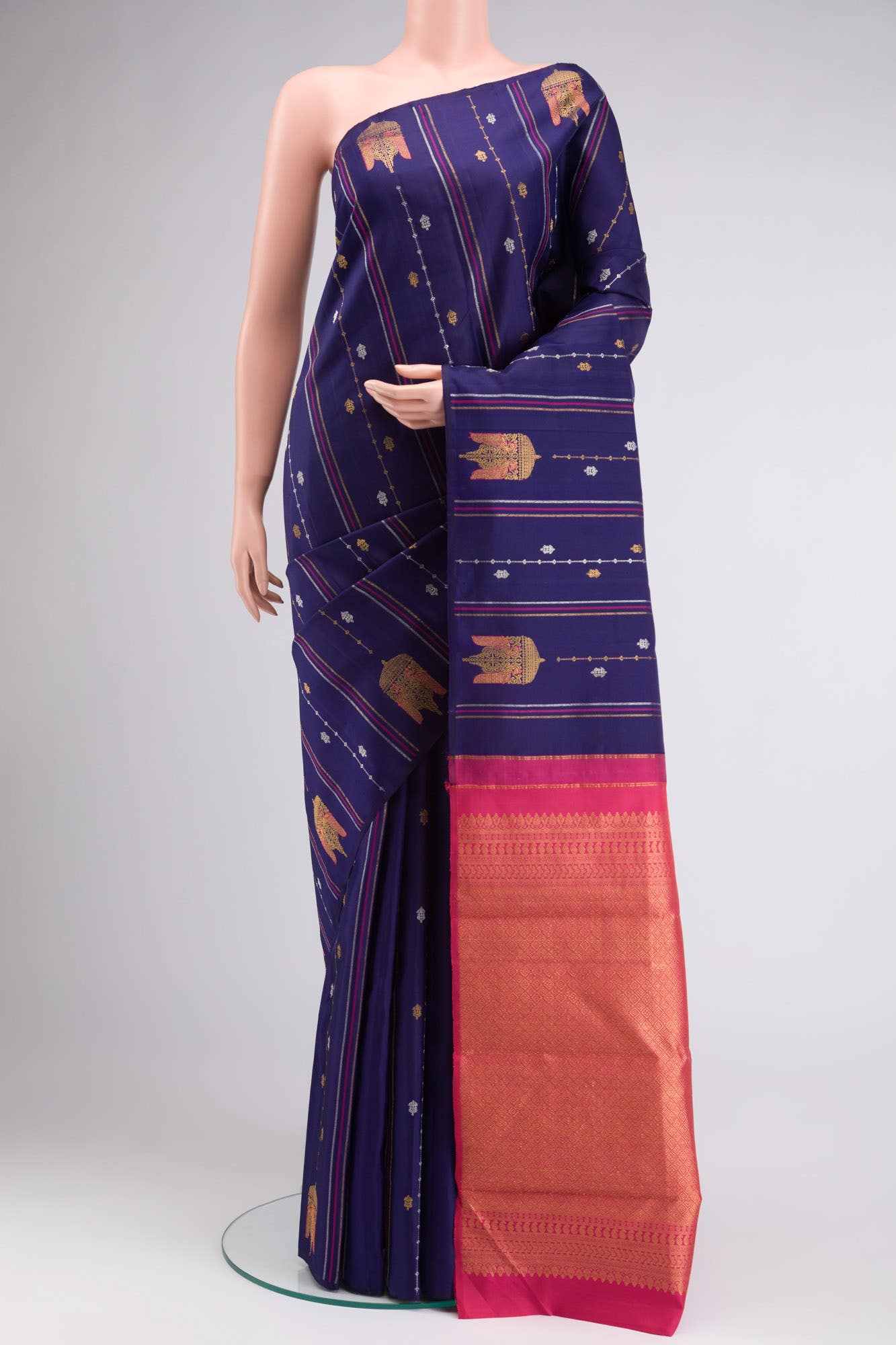 Blue Kanchipuram Silk Saree