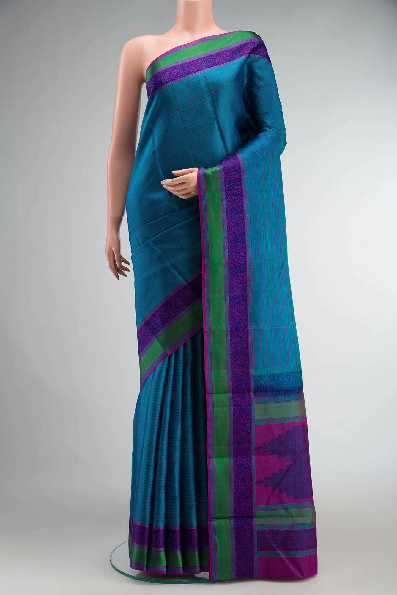 Blue Kanchipuram Silk Saree