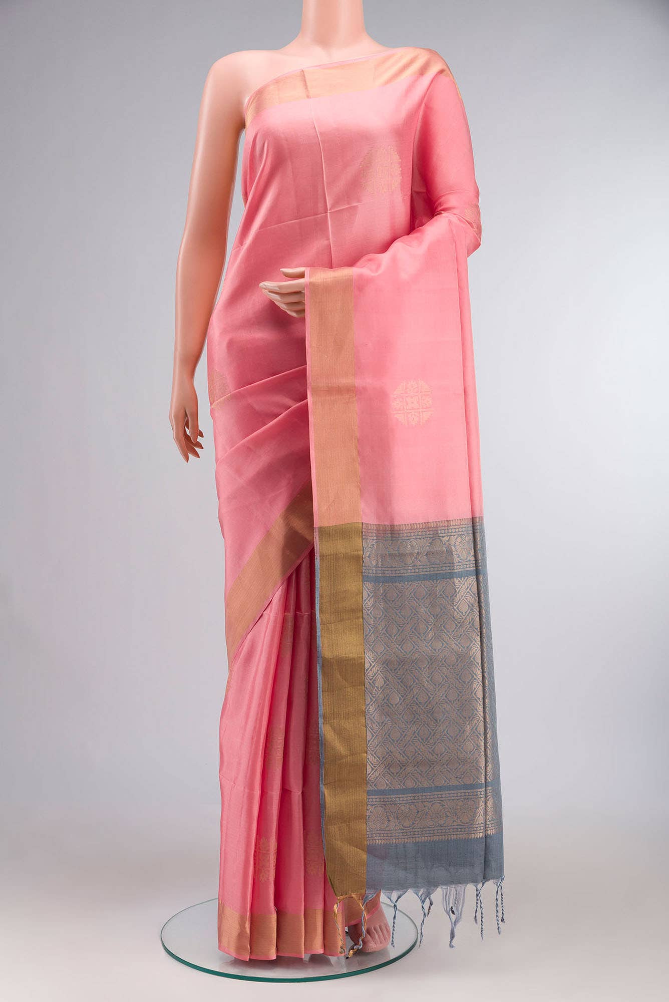 Grey Soft Silk Saree