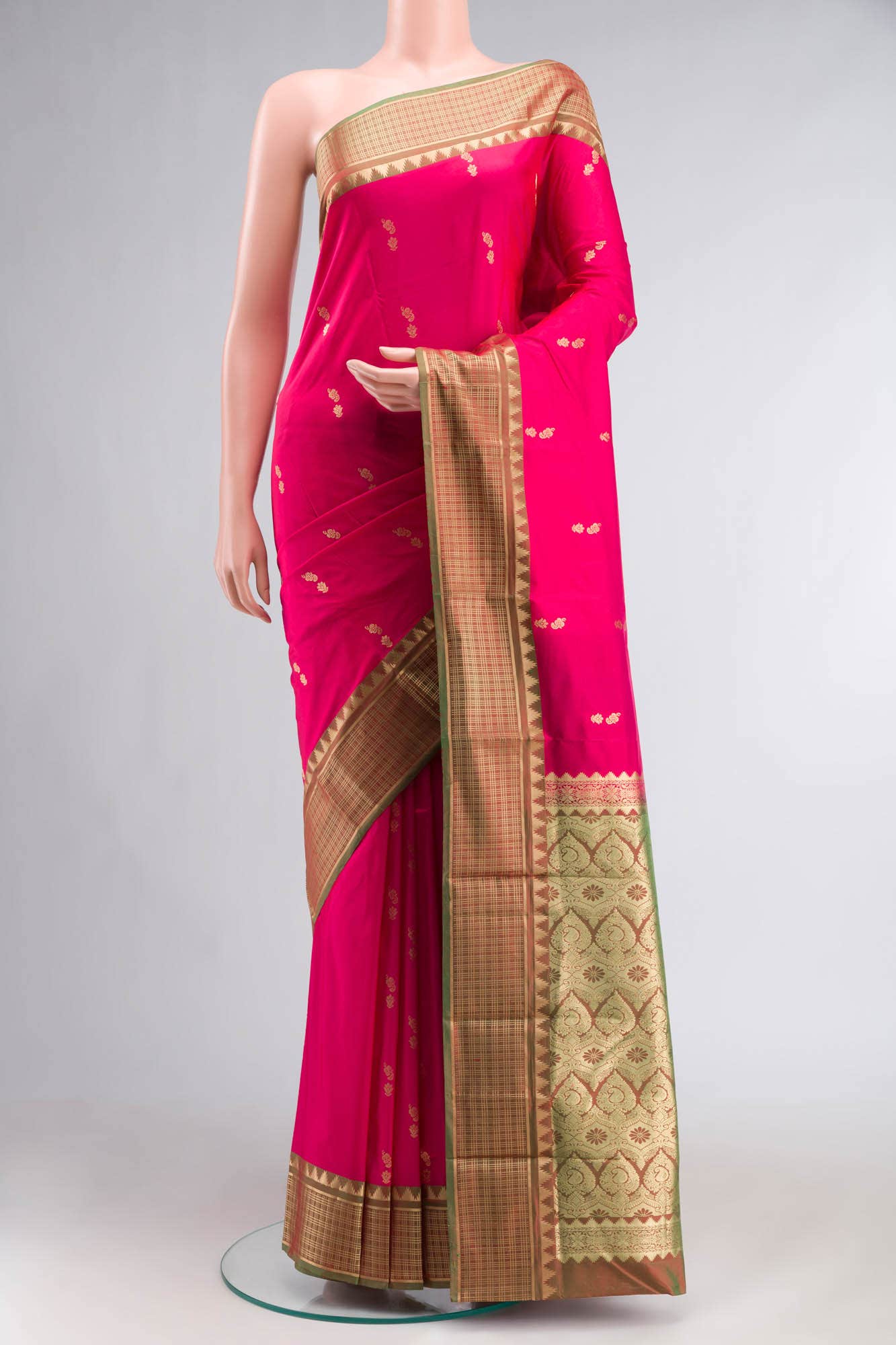 Pink Bangalore Silk Saree