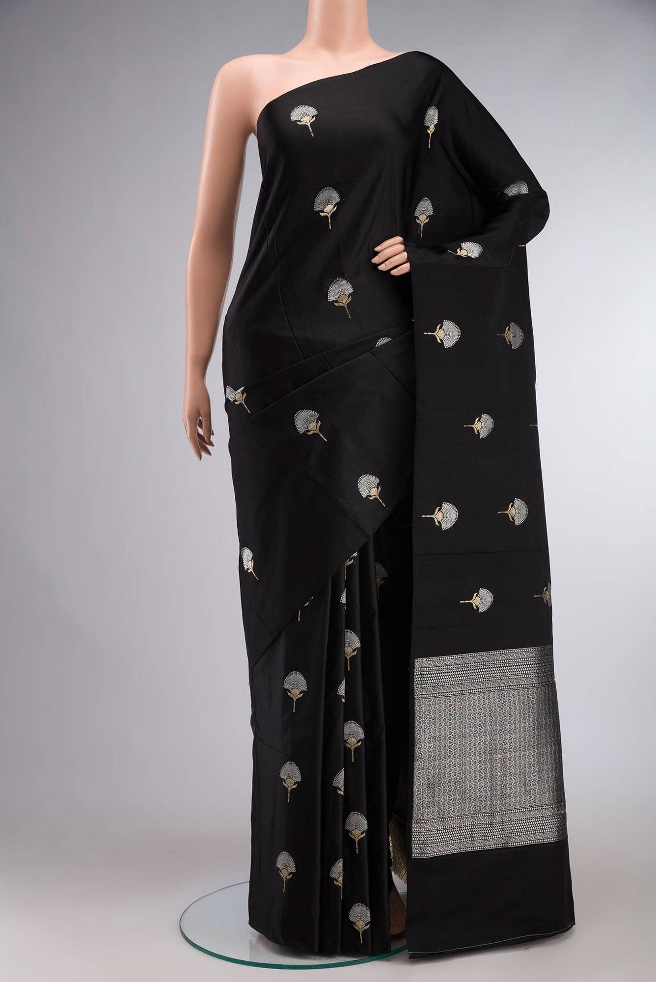 Black Banarasi Katan Silk Saree