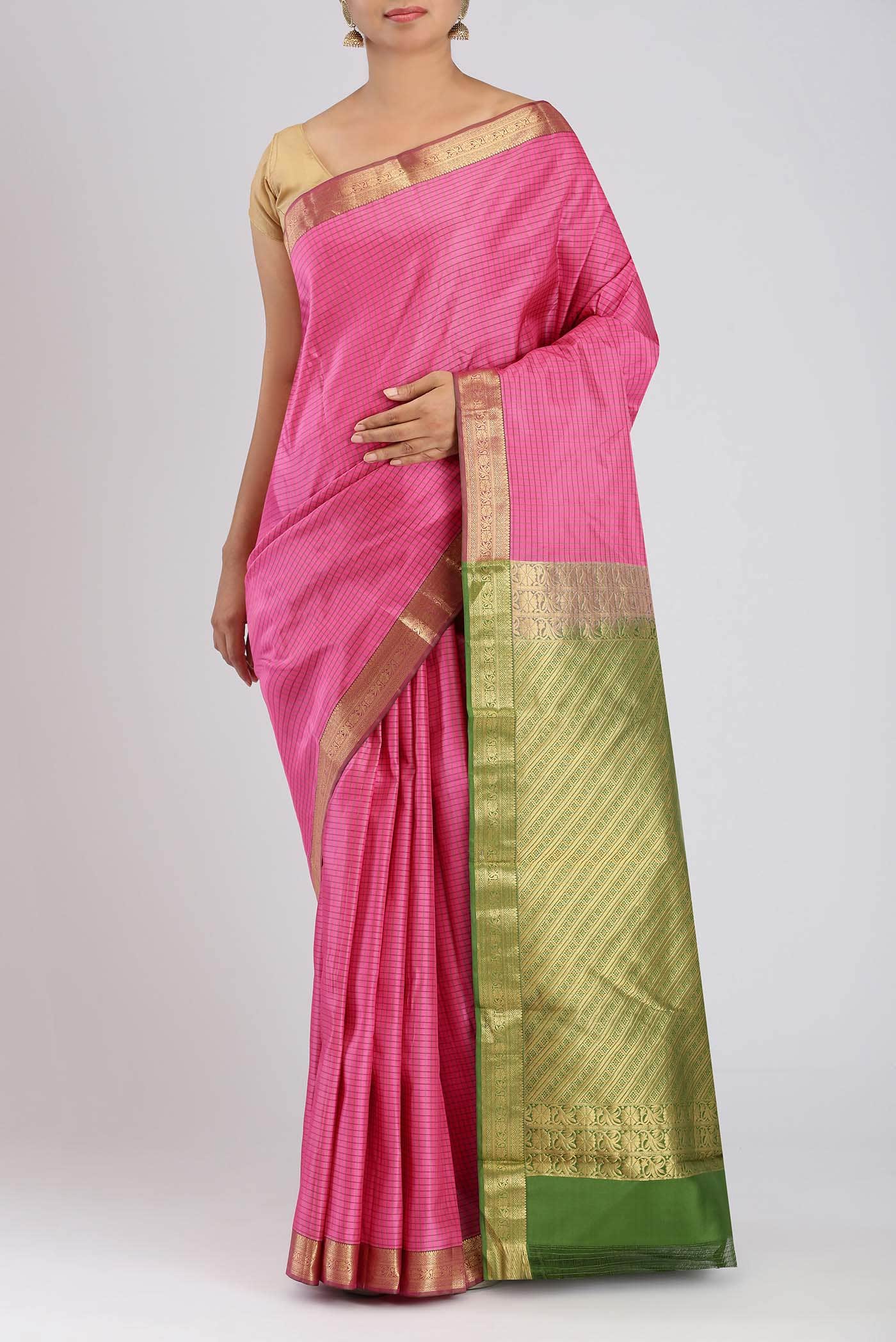 Pink Kanchipuram Silk Saree