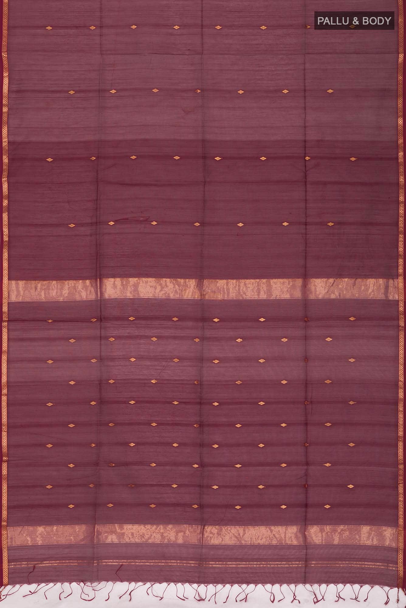 Maroon Maheshwari Silk Cotton Saree