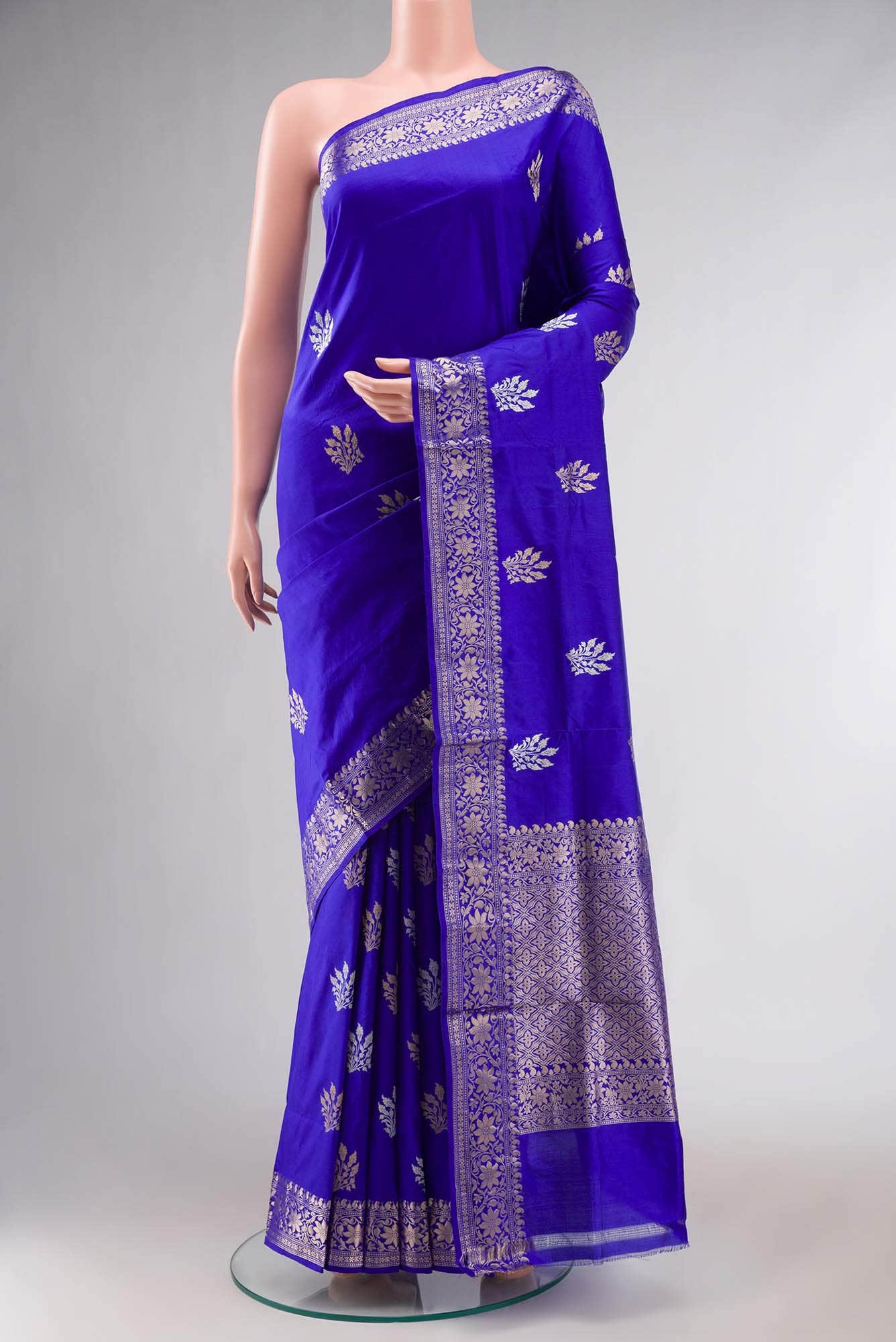 Blue Banarasi Katan Silk Saree