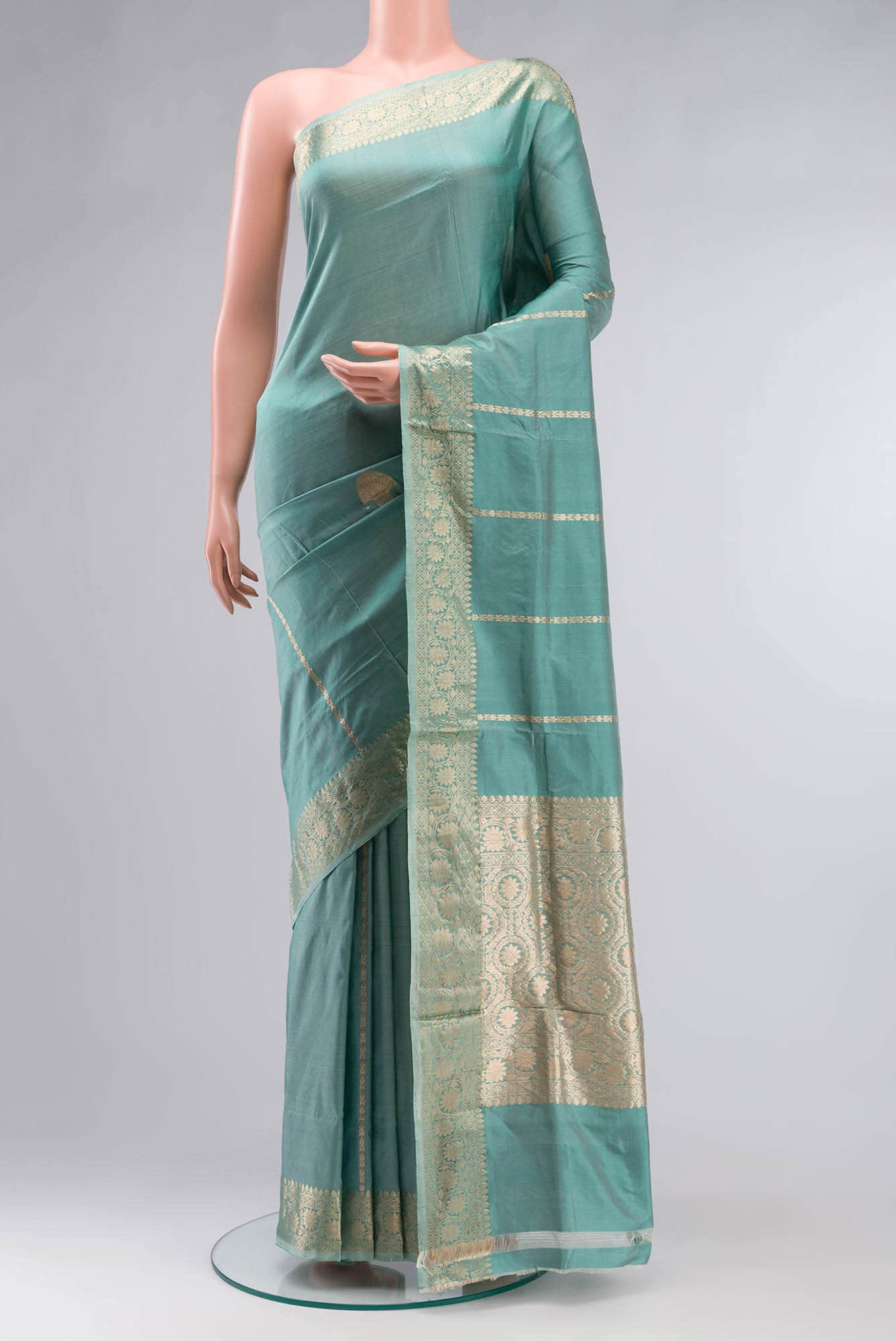Green Banarasi Katan Silk Saree