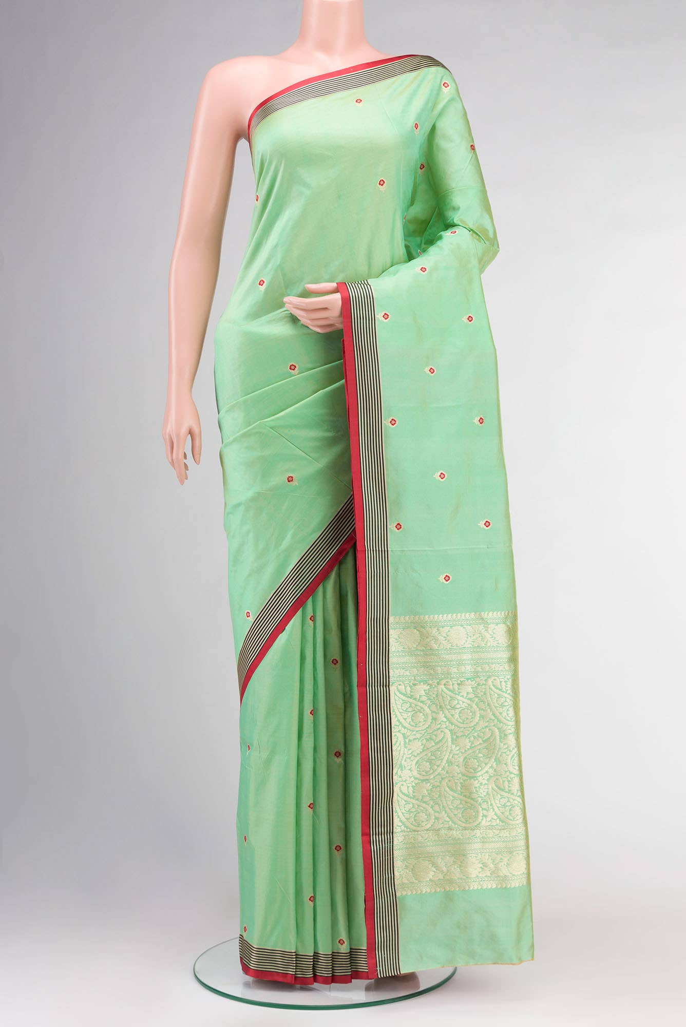 Green Banarasi Katan Silk Saree