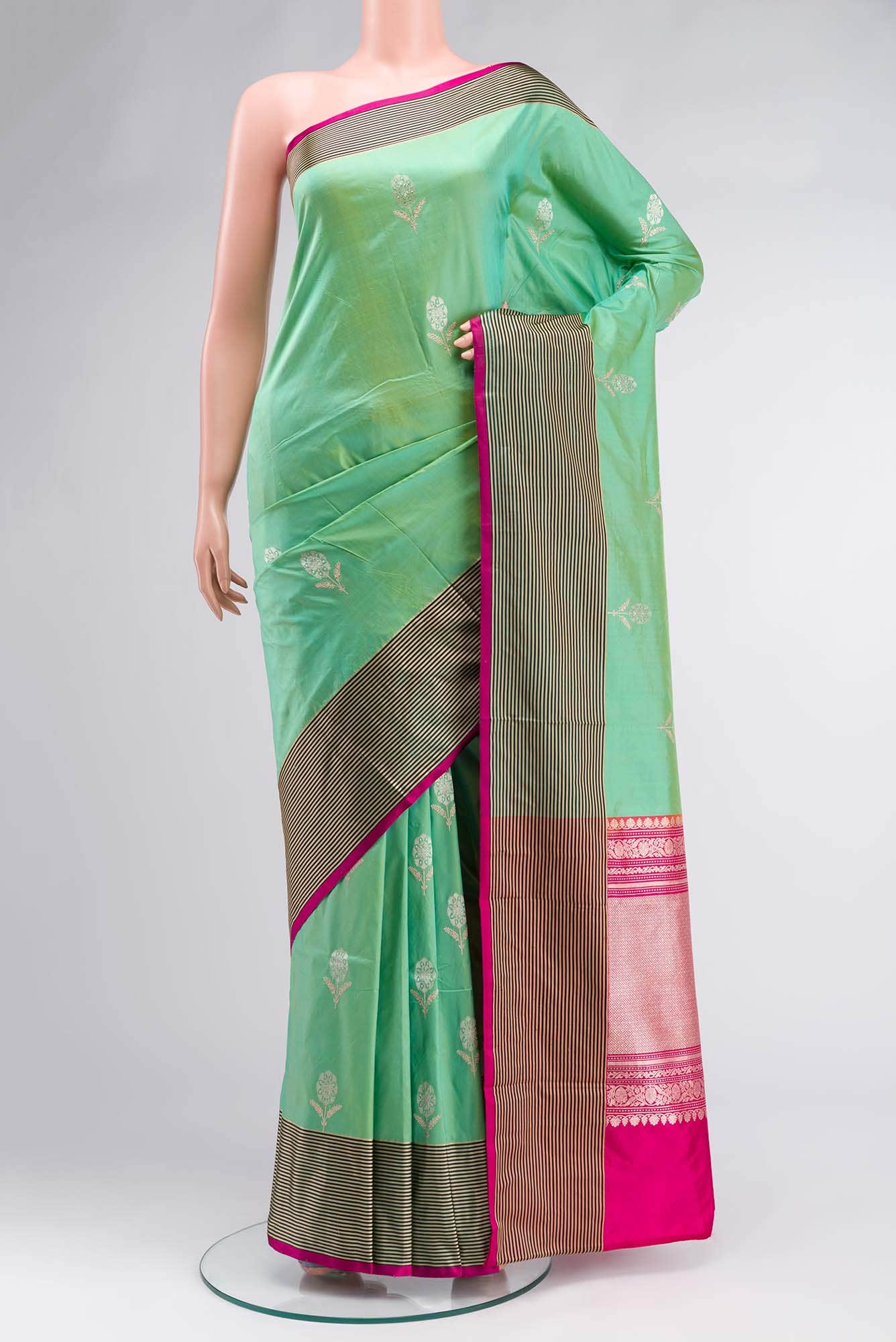 Green Banarasi Katan Silk Saree