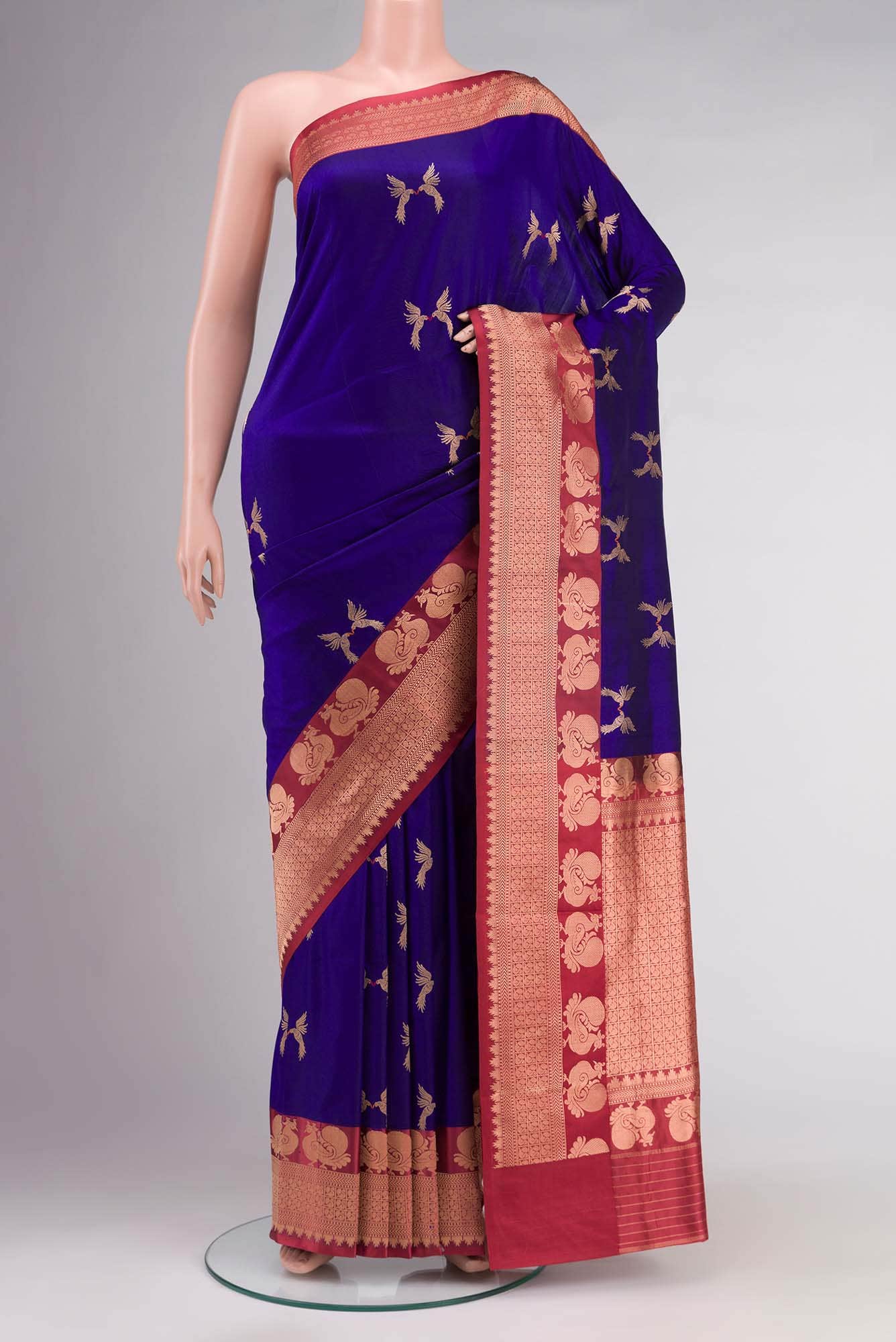 Blue Banarasi Katan Silk Saree