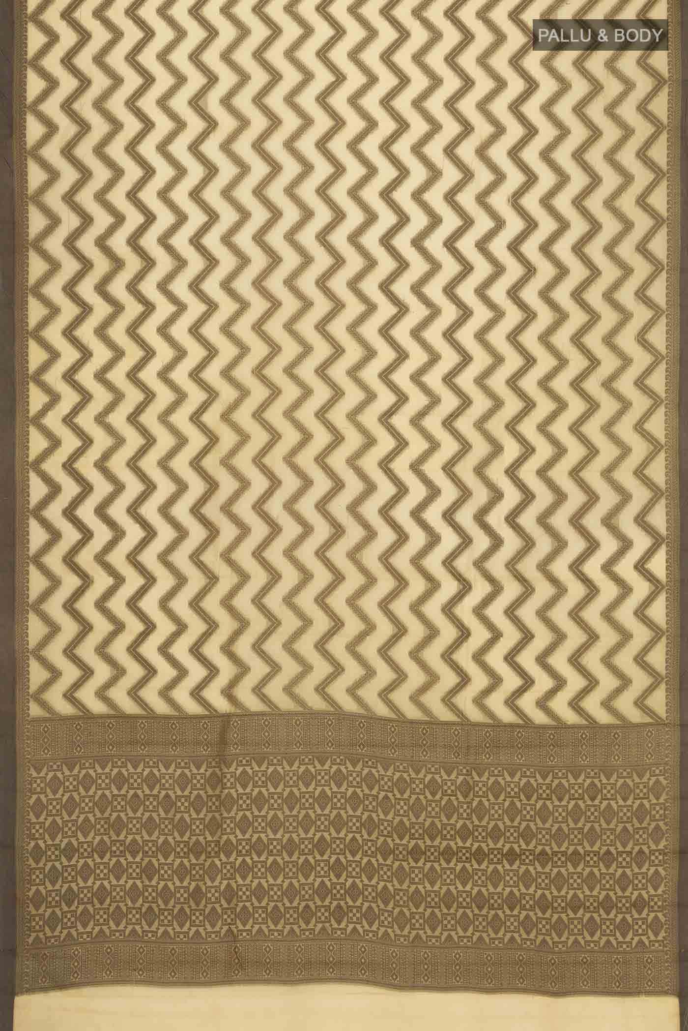 Beige Banarasi Raw Silk Saree