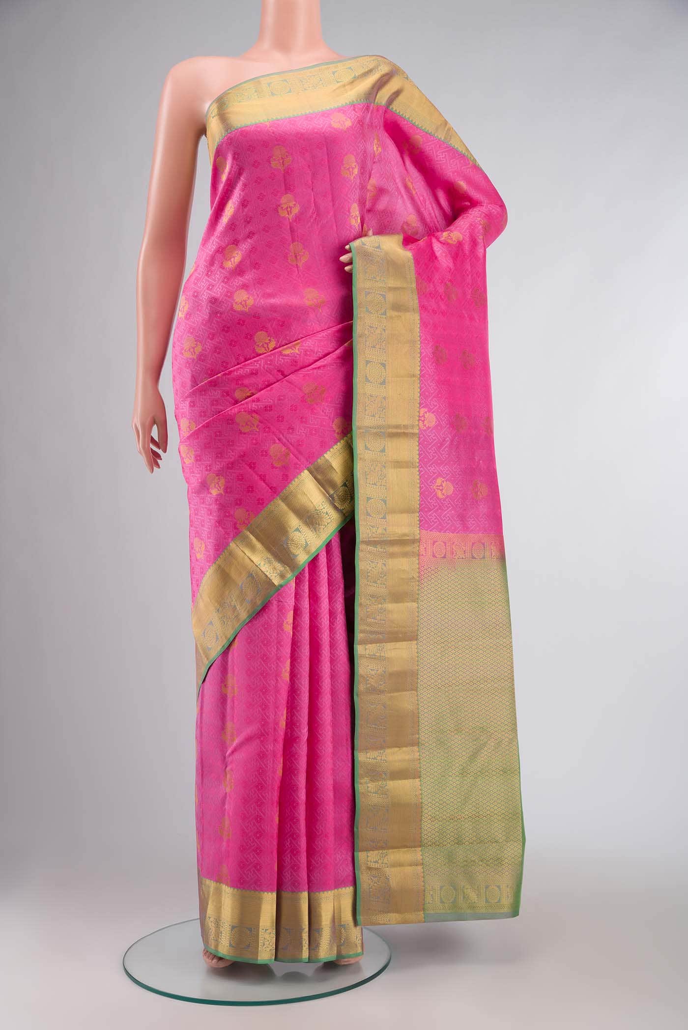 Pink Kanchipuram Silk Saree