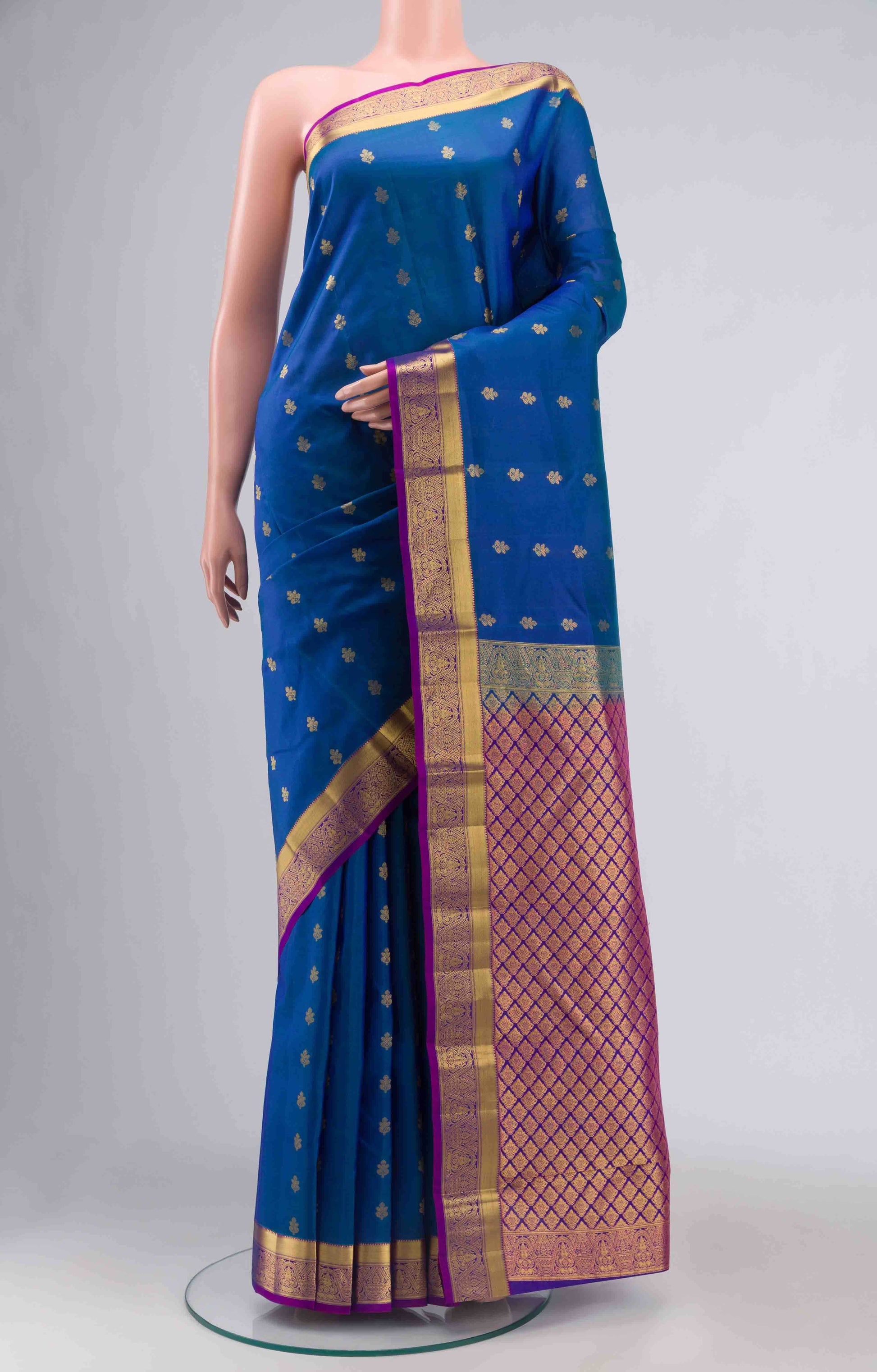 Blue Kanchipuram Silk Saree