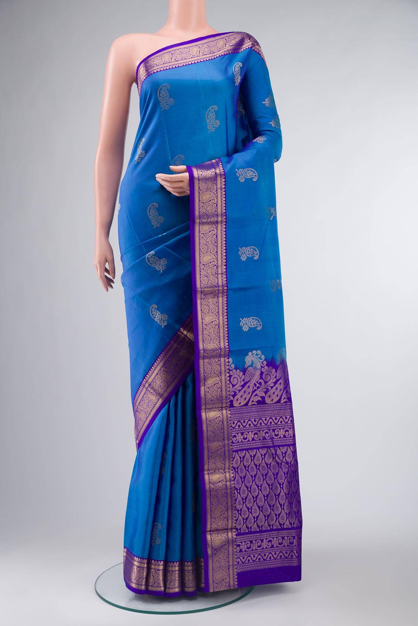 Blue Kanchipuram Silk Saree