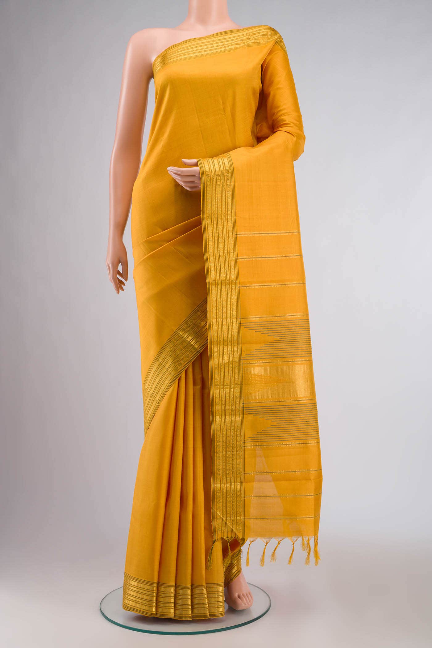 Yellow Kanchipuram Silk Saree