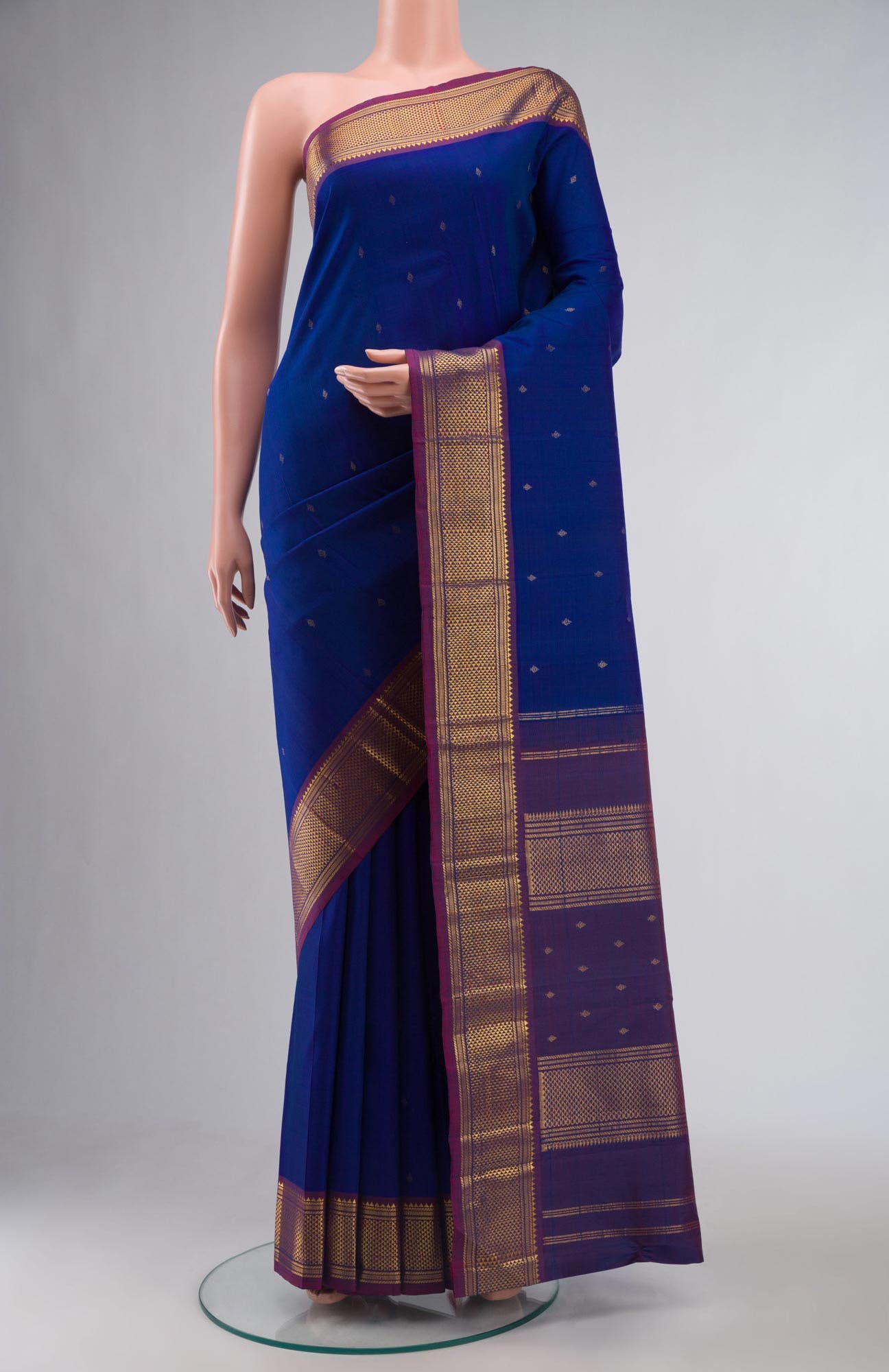 Blue Kanchipuram Silk Saree