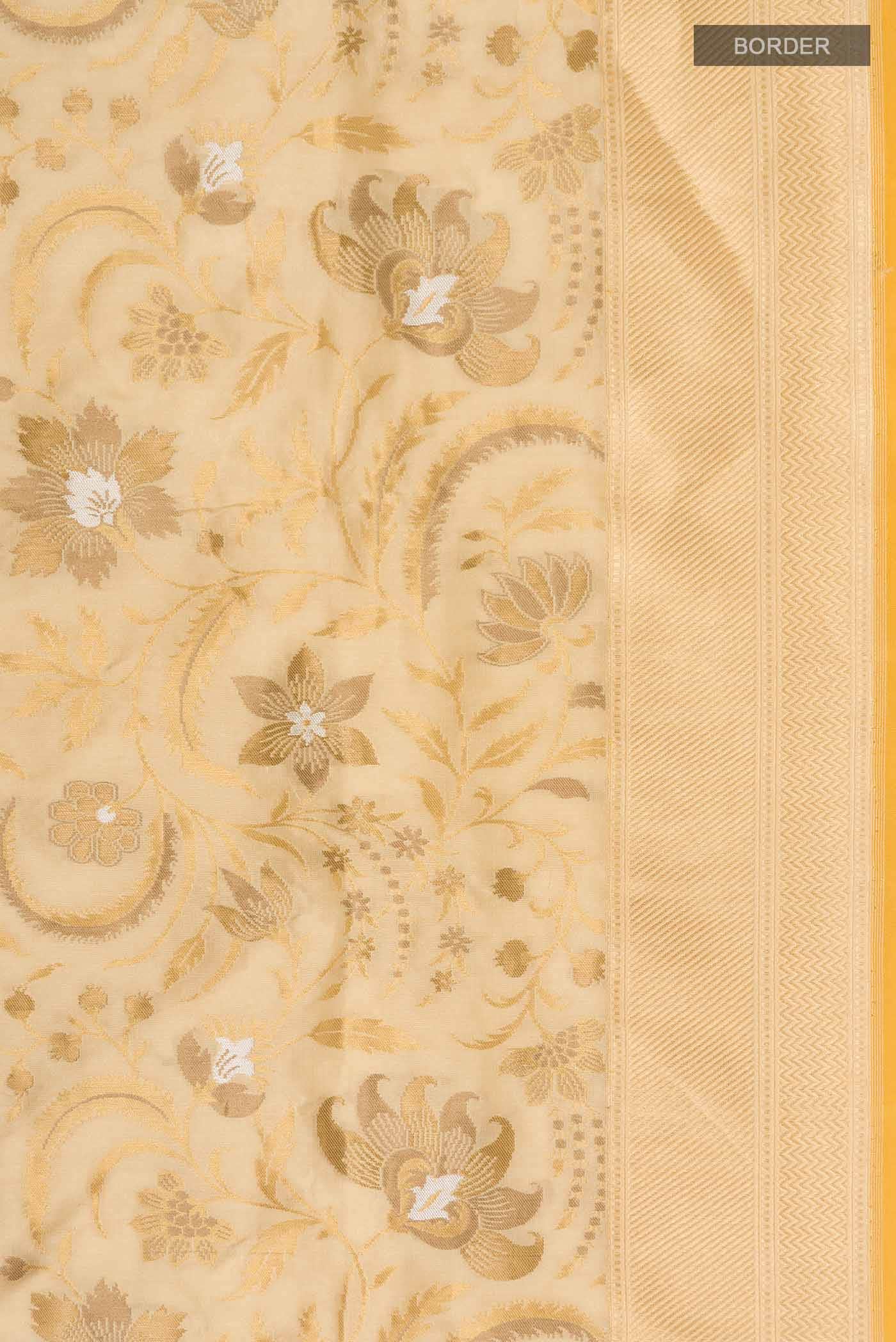 Beige Banarasi Silk Saree