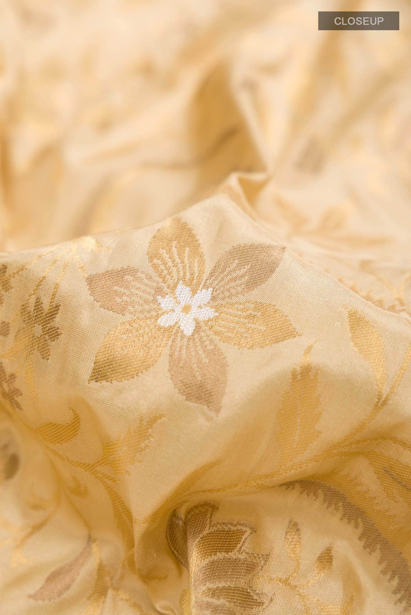 Beige Banarasi Silk Saree