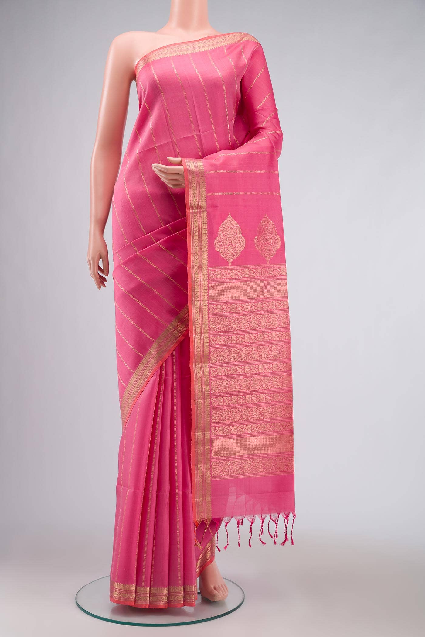 Rose pink Soft Silk Saree
