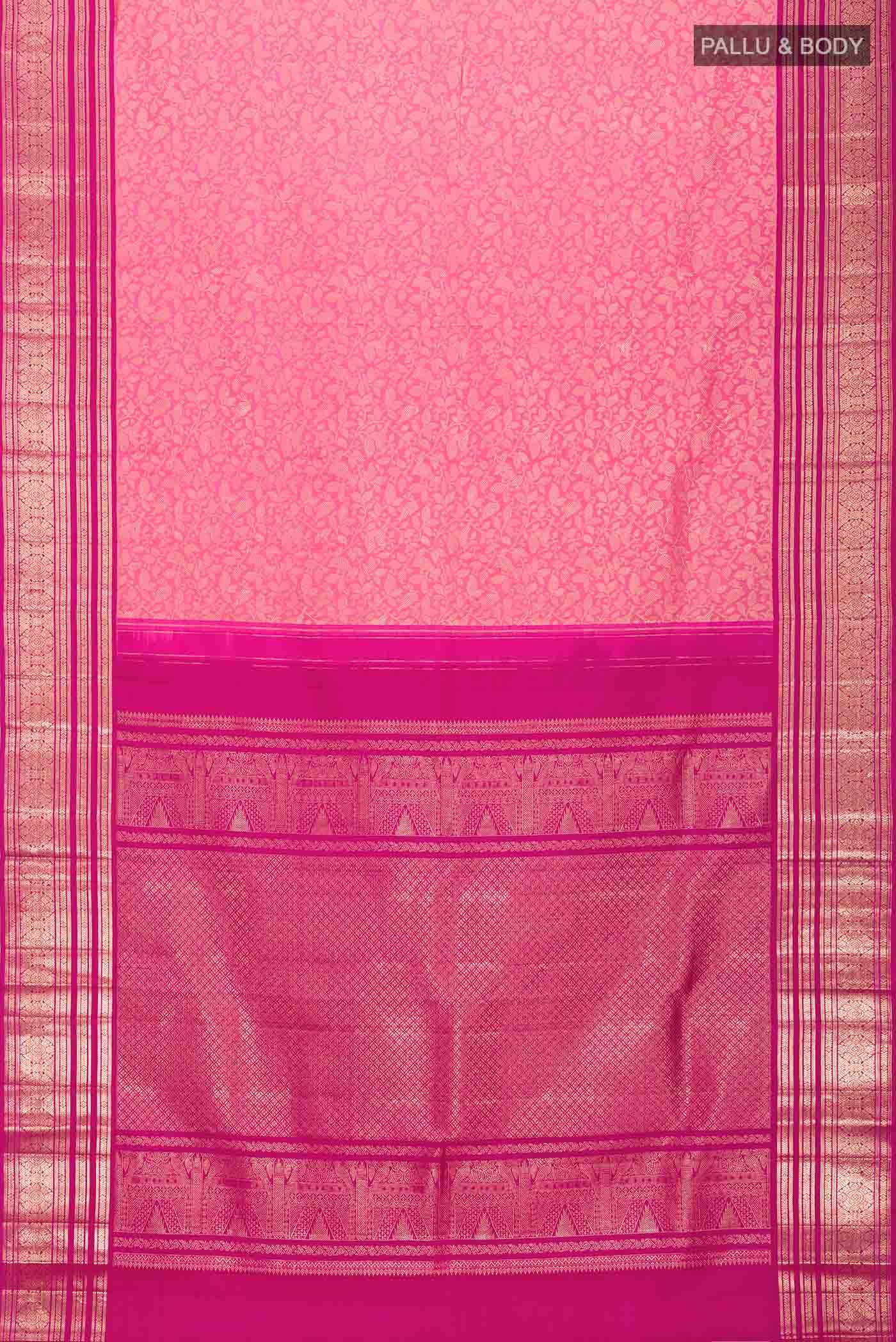 Pink Kanchipuram Silk Saree