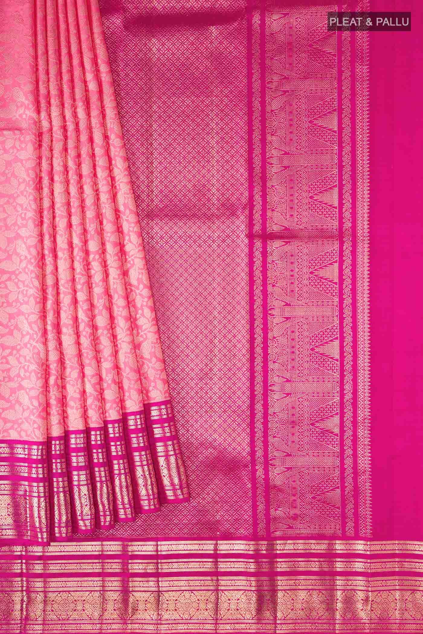 Pink Kanchipuram Silk Saree