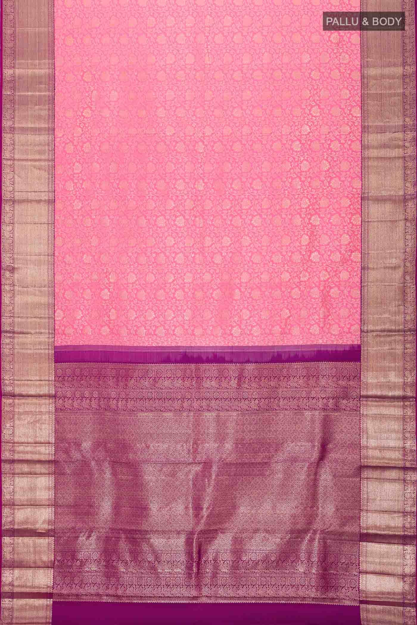 Pink Kanchipuram Silk Saree