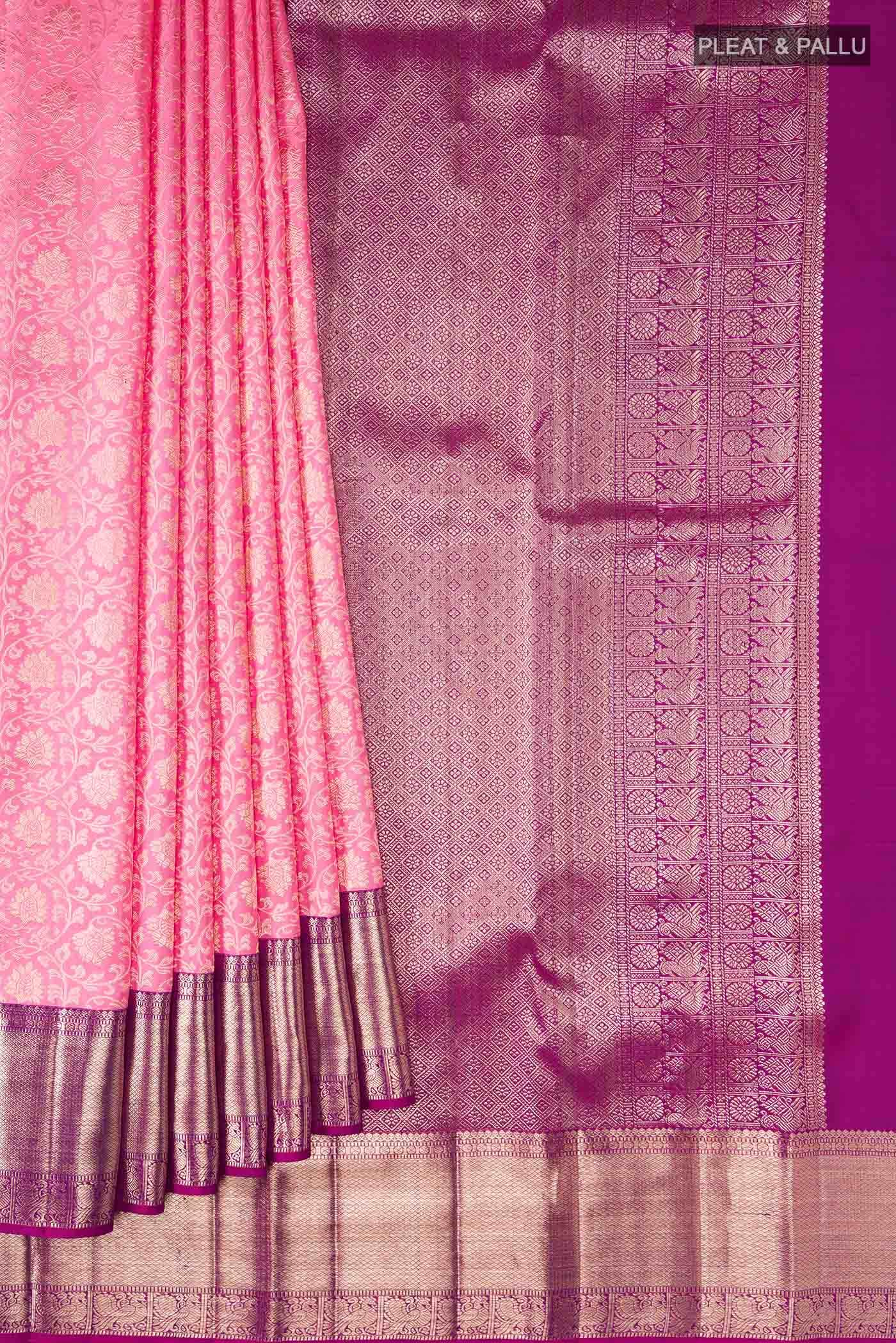 Pink Kanchipuram Silk Saree