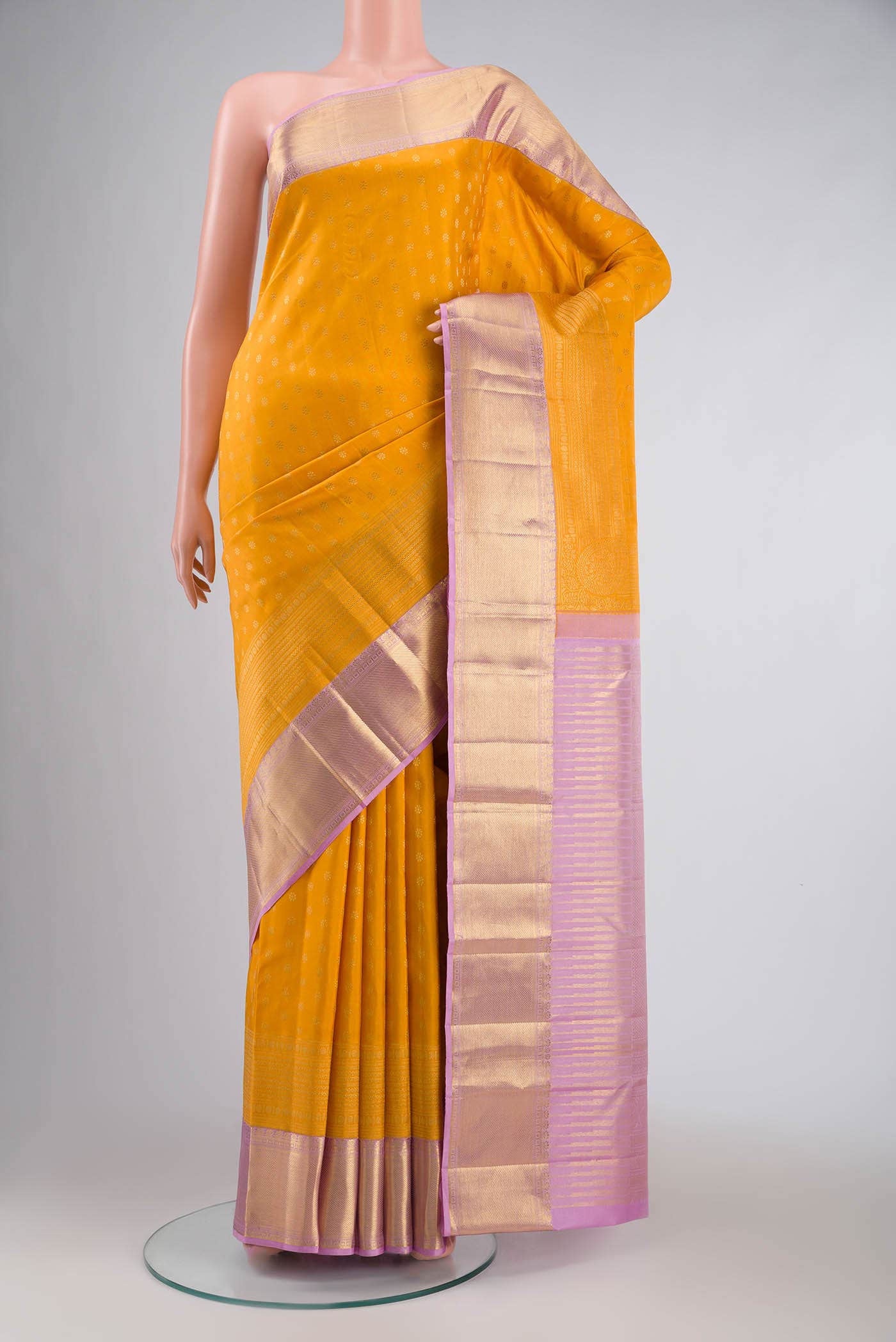 Yellow Kanchipuram Silk Saree