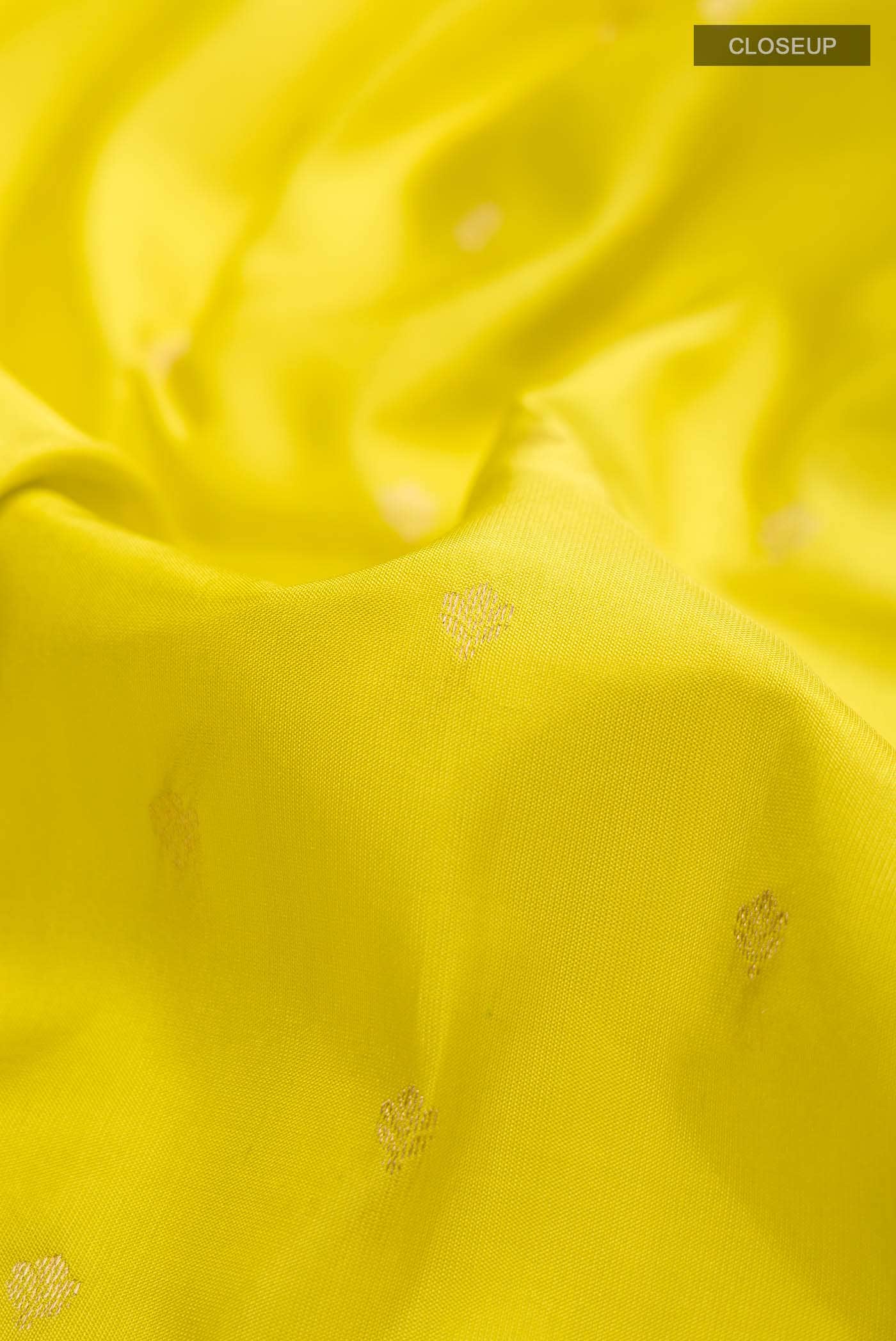 Lemon Yellow Kanchipuram Silk Saree