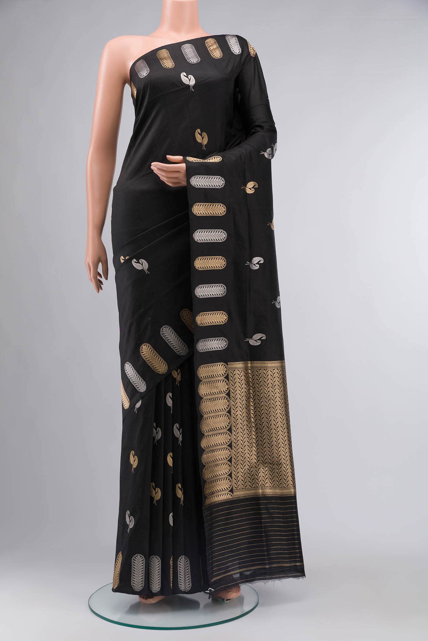 Black Banarasi Katan Silk Saree