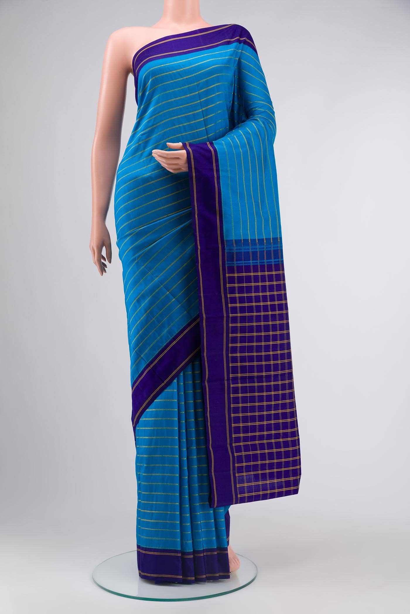 Blue Banarasi Katan Silk Saree