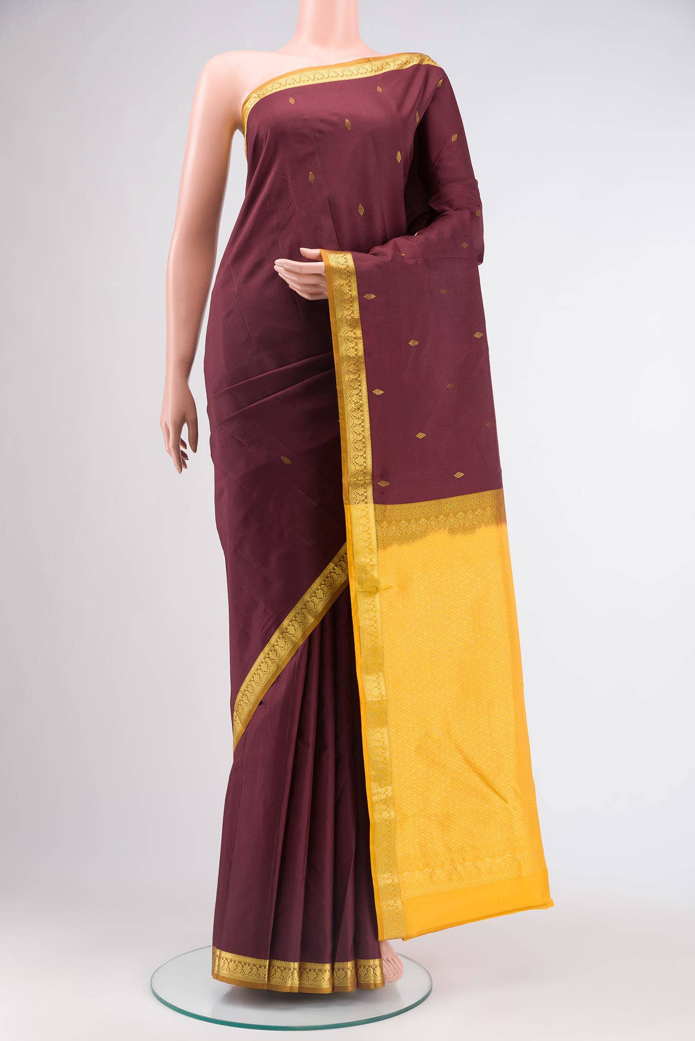 Brown Kanchipuram Silk Saree