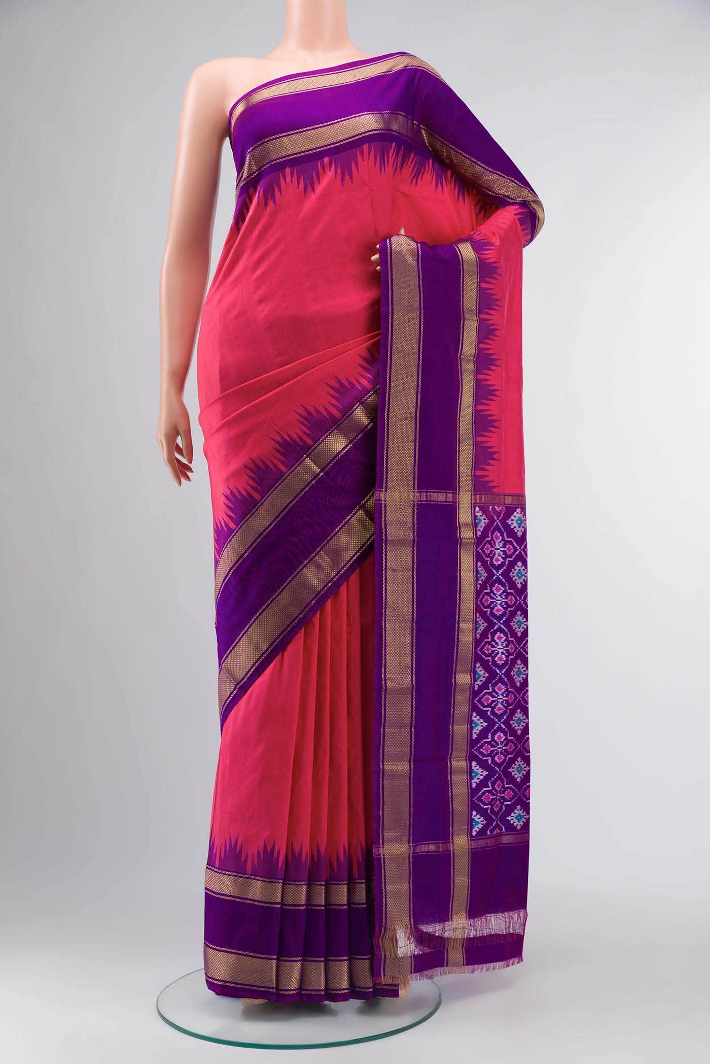 Pink Pochampally Silk Saree