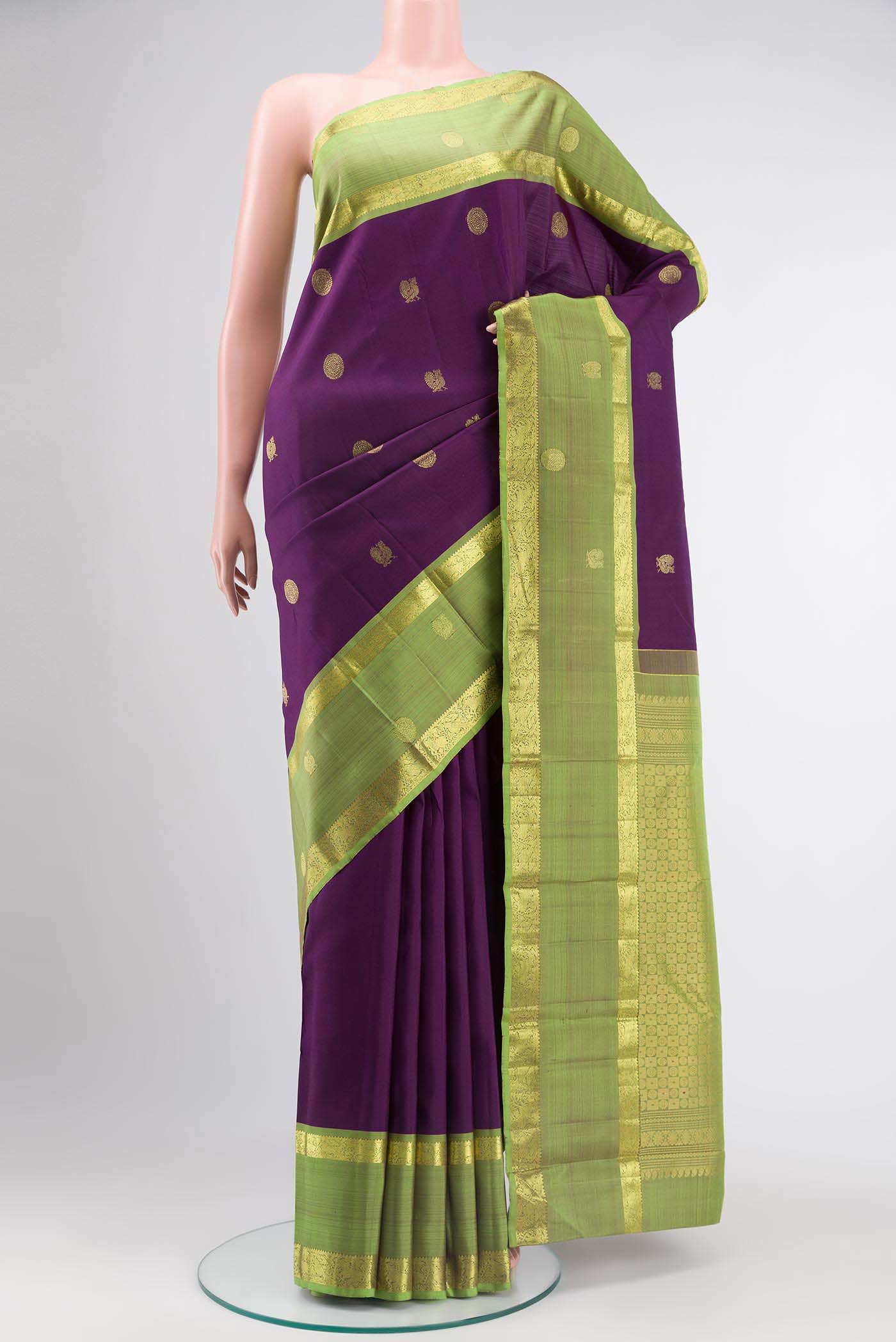 Purple Kanchipuram Silk Saree
