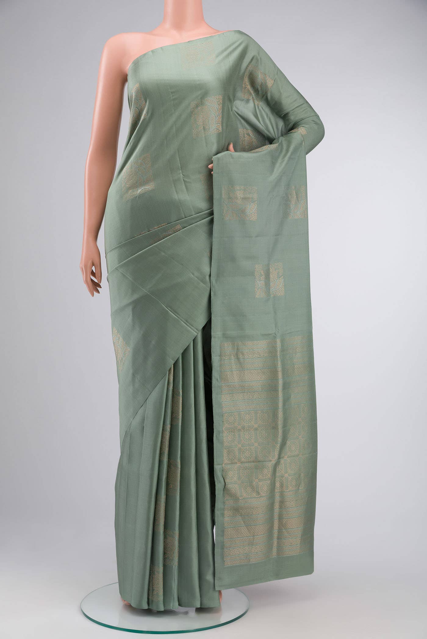 Sage Green Soft Silk Saree