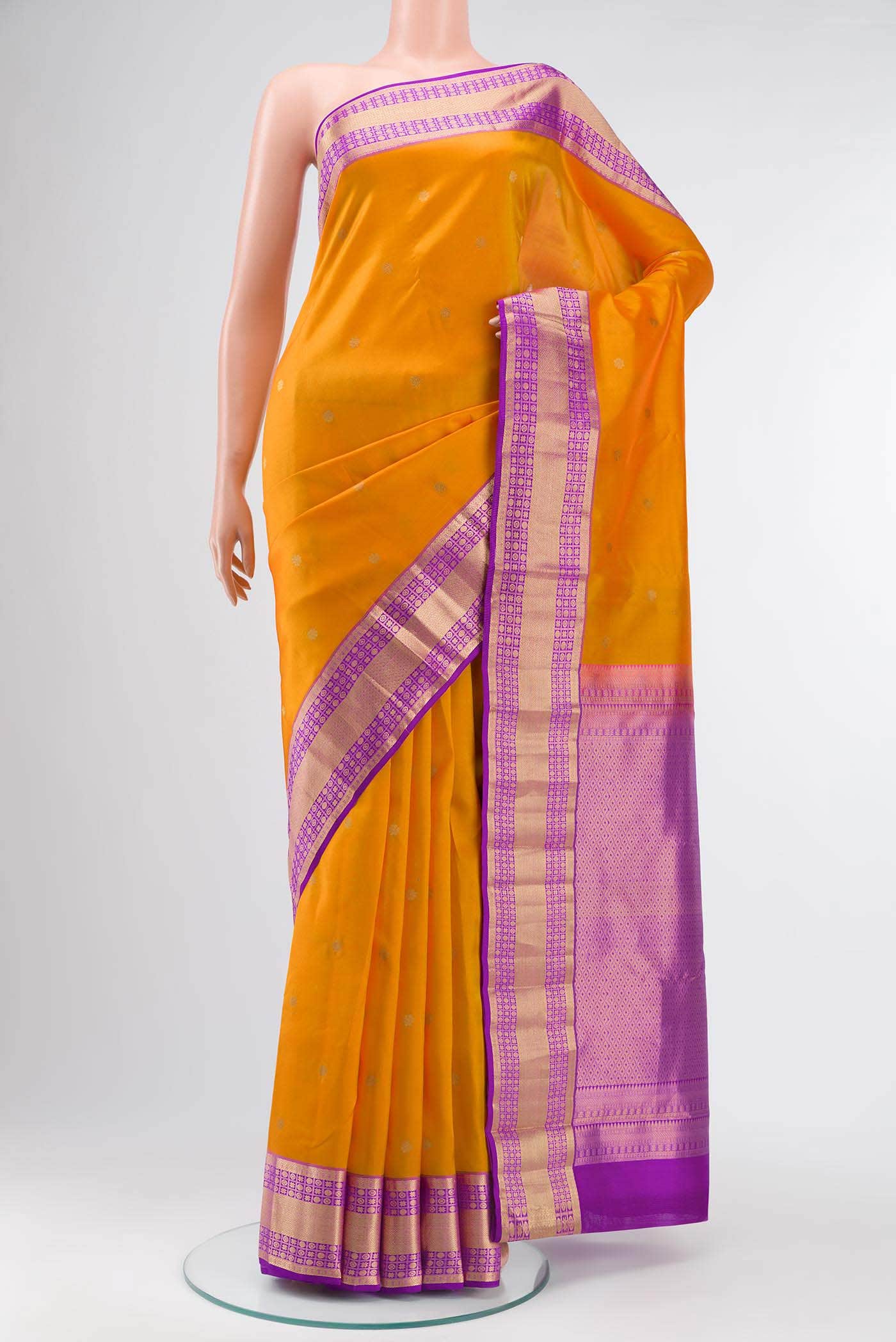 Orange Kanchipuram Silk Saree