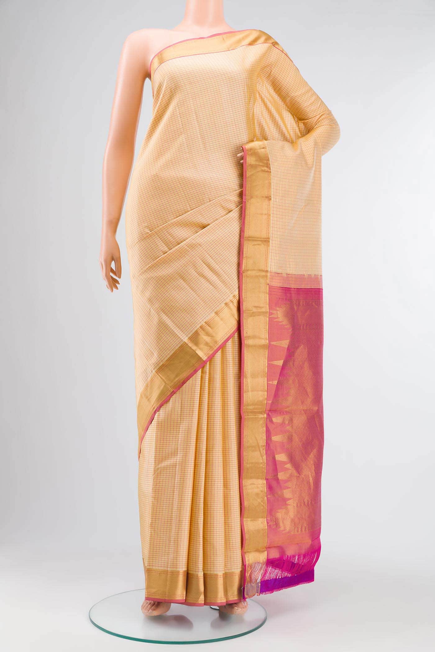 Sandal Kanchipuram Silk Saree