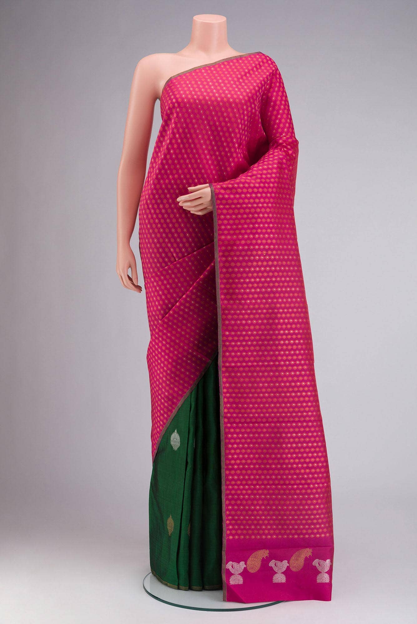 Pure Silk Pure Zari Pink Kanchipuram Saree
