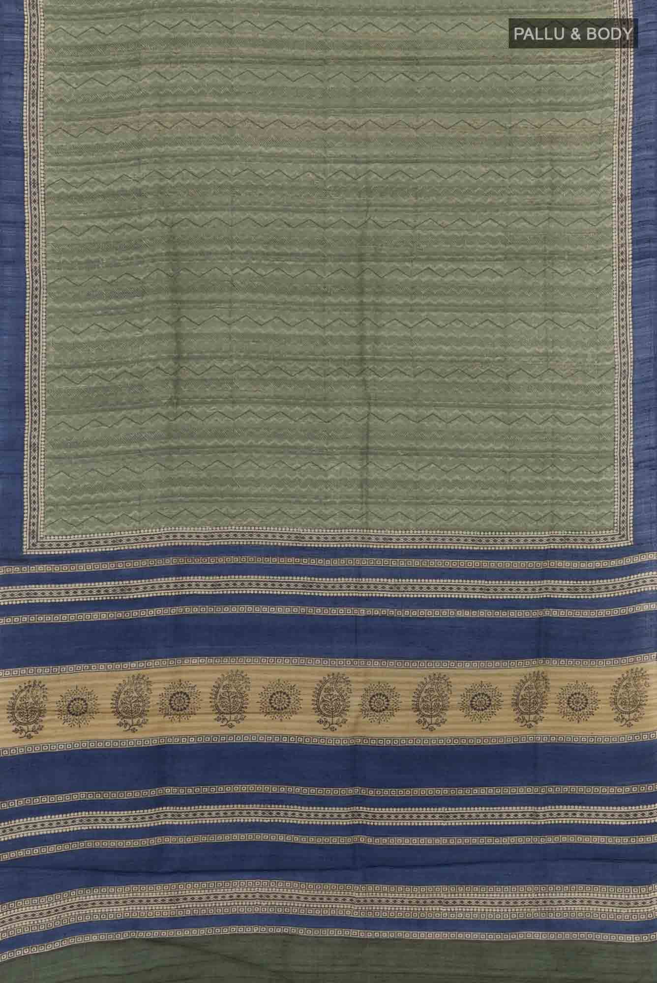 Green Tussar Saree