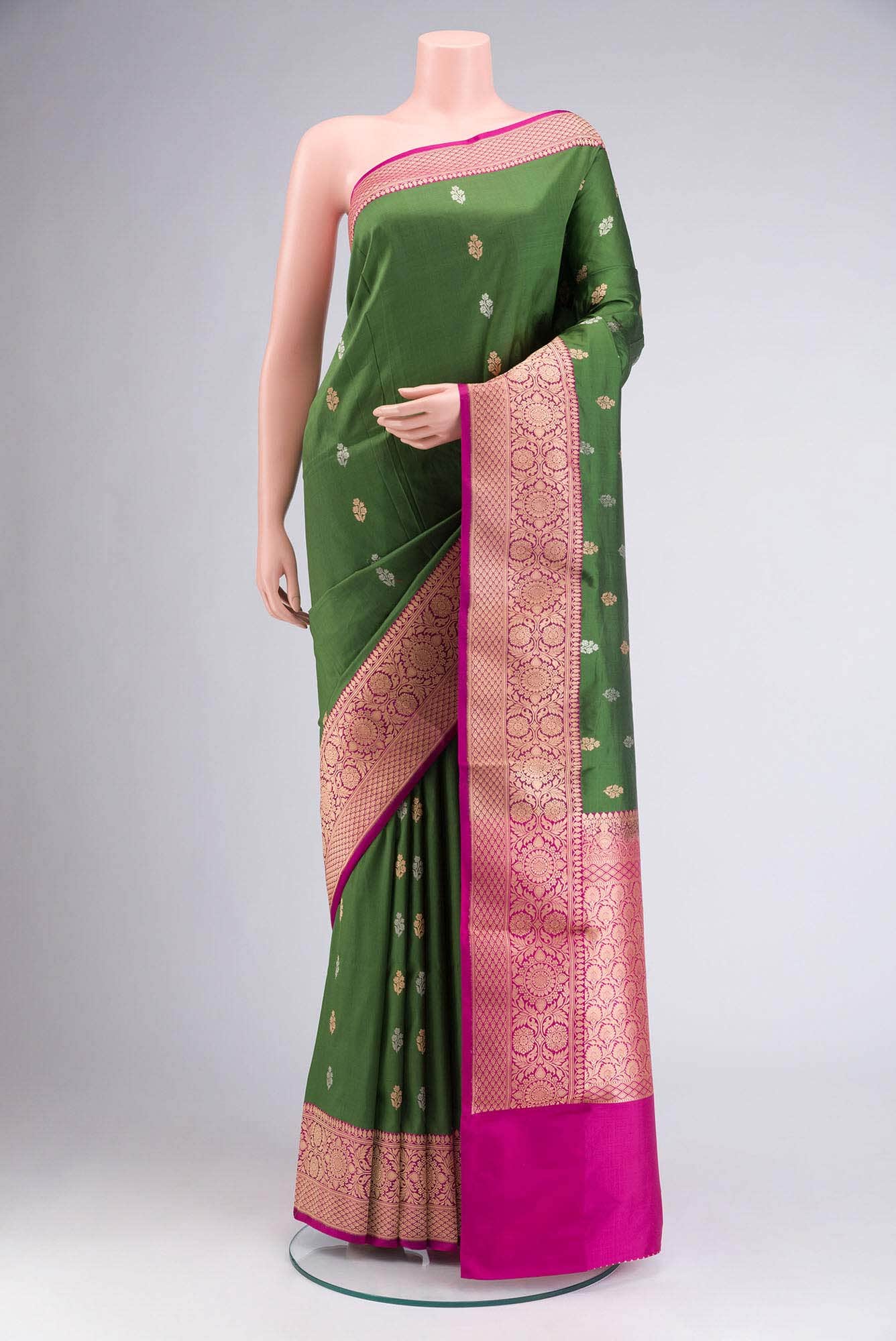 Green Banarasi Katan Silk Saree