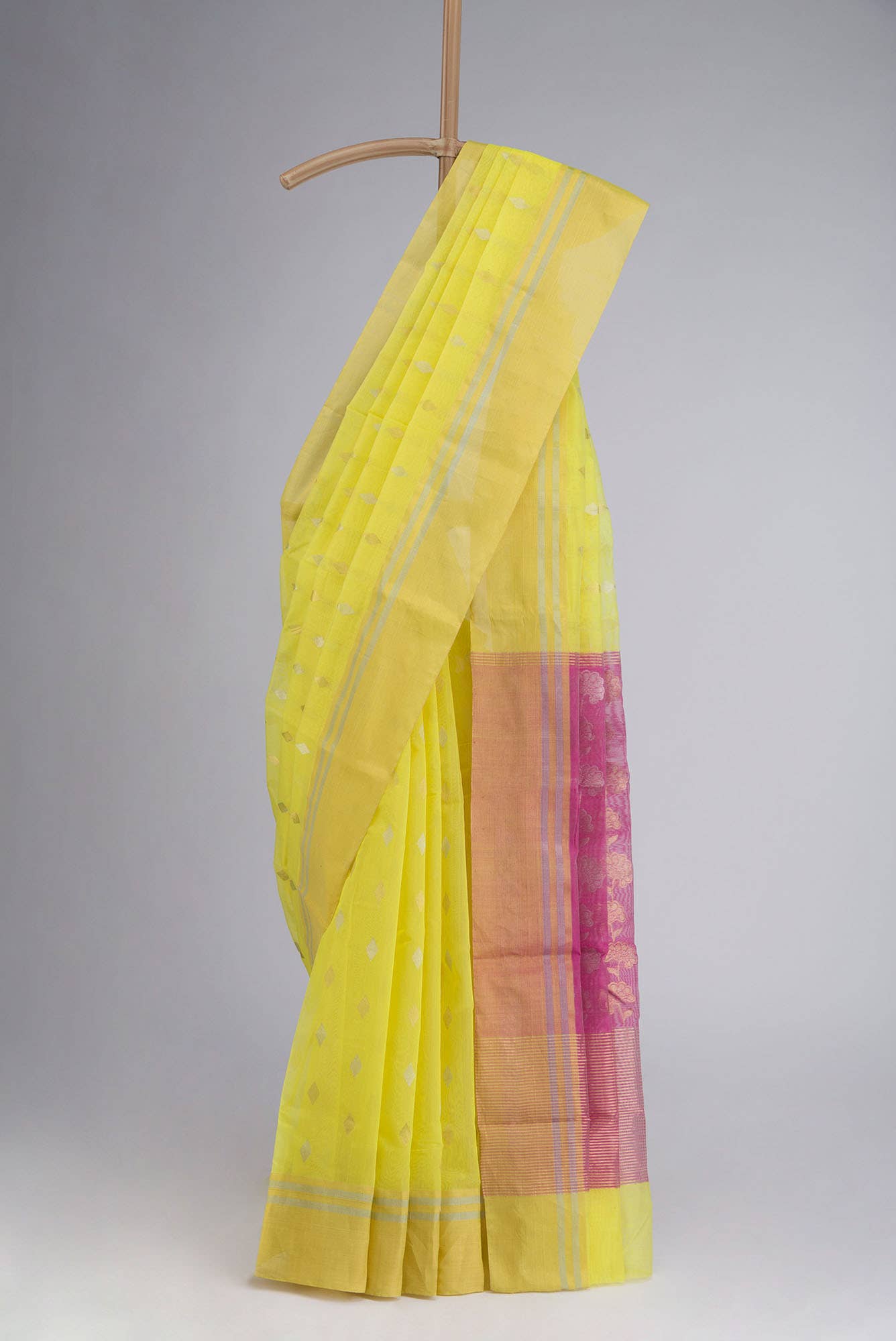 Yellow Chanderi Silk Cotton Saree